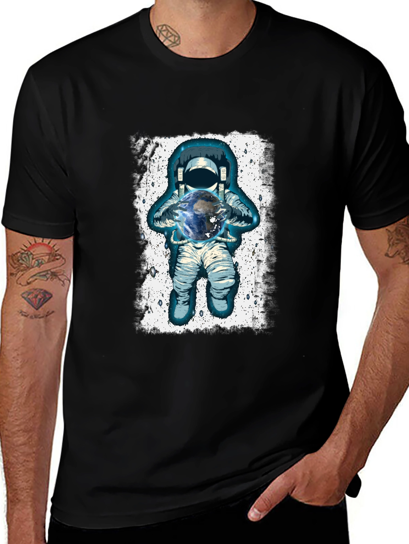 Variant 12 of Astronaut Holding Earth Graphic T-Shirt