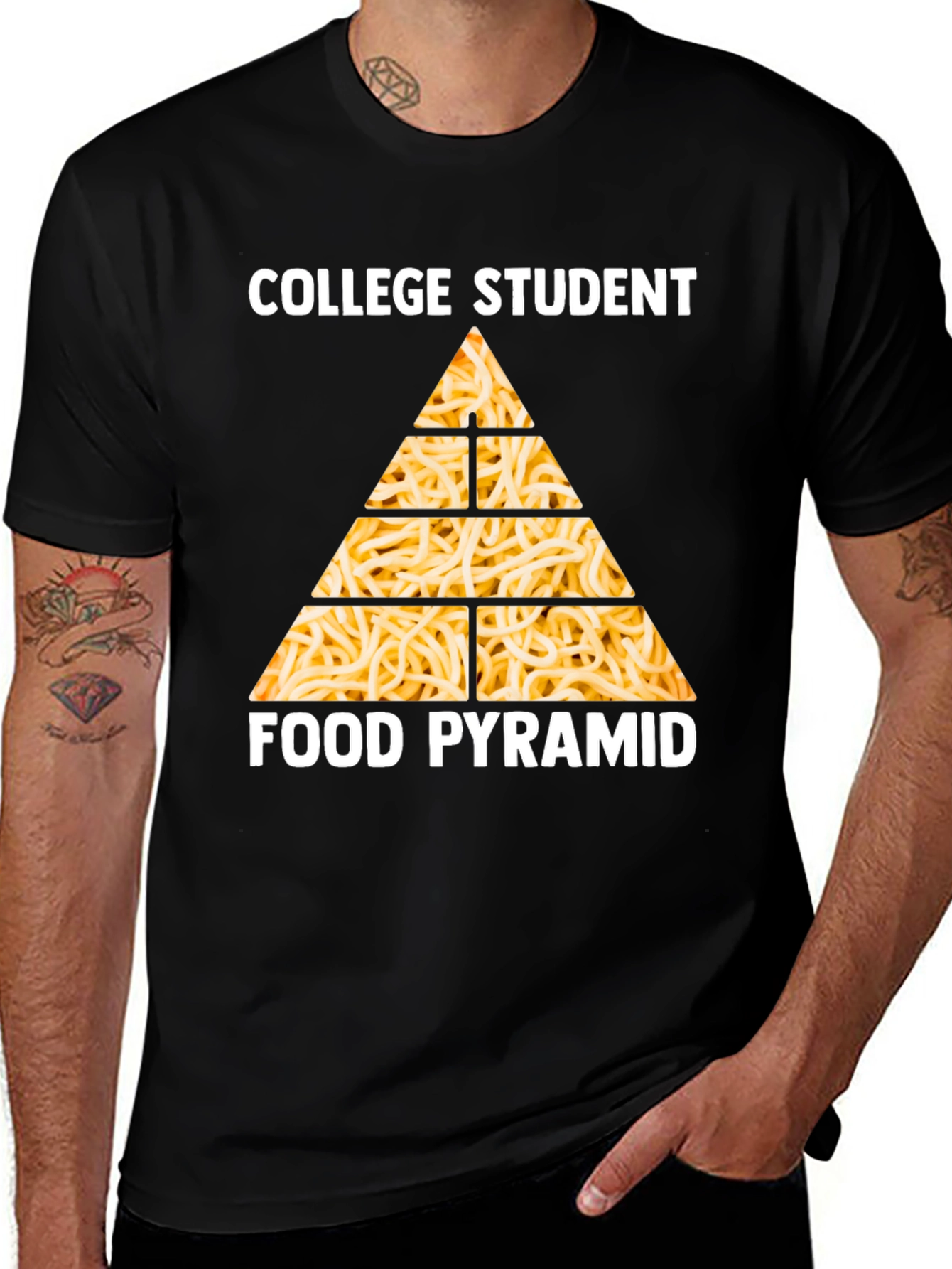 College Student Food Pyramid Funny T-Shirt