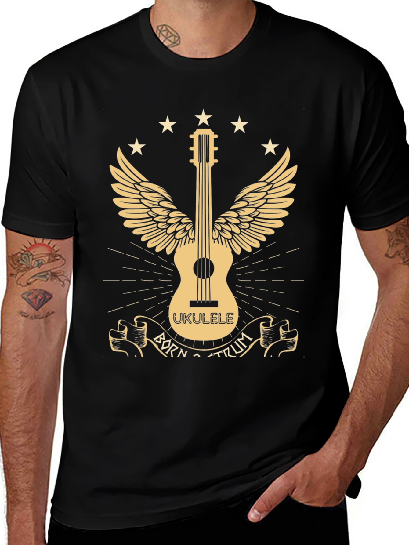 Variant 15 of Born To Strum Ukulele Graphic T-Shirt