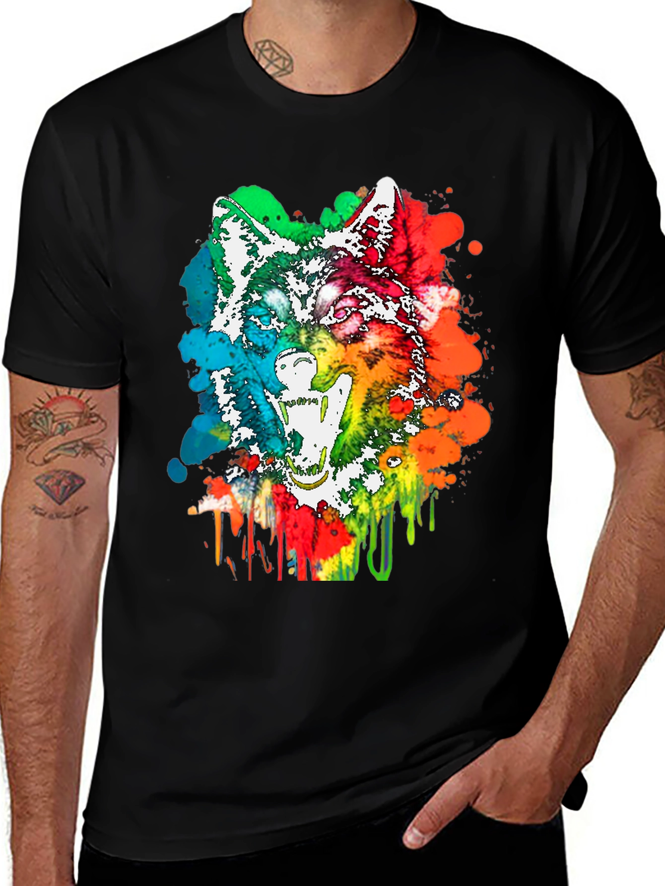 Variant 21 of Colorful Wolf Graphic T-Shirt