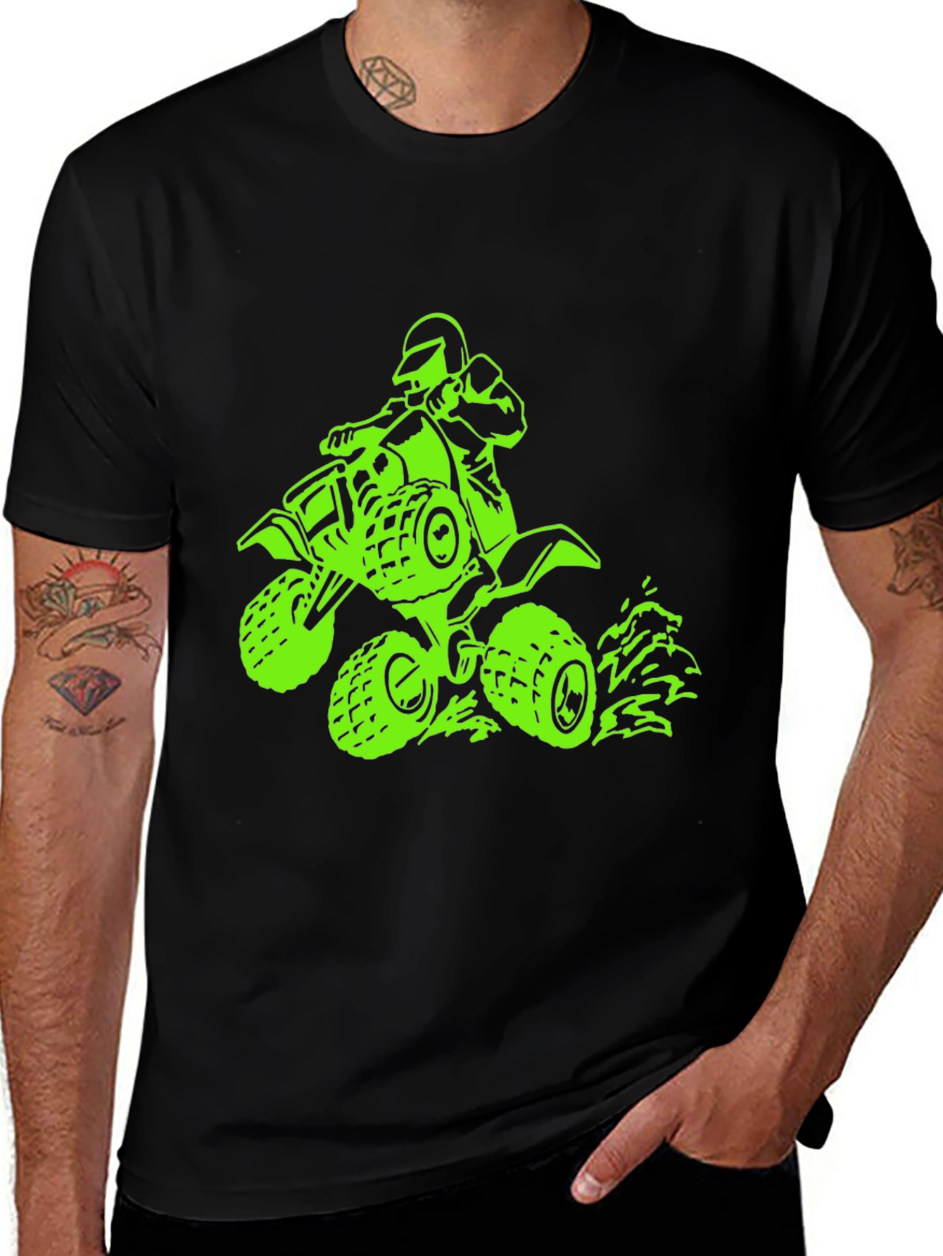 Variant 5 of Black ATV Rider Graphic Tee