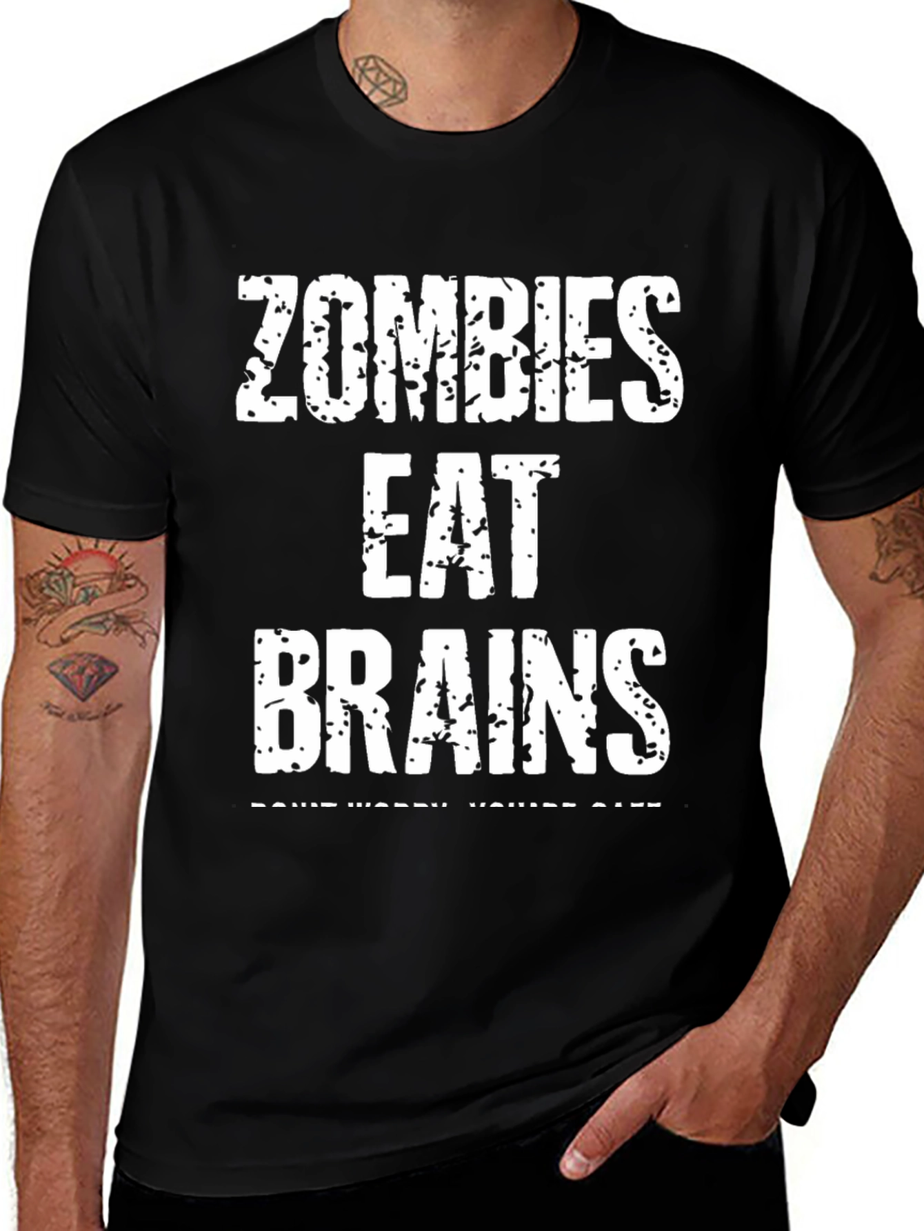 Variant 10 of Zombies Eat Brains T-Shirt - Funny Halloween Tee