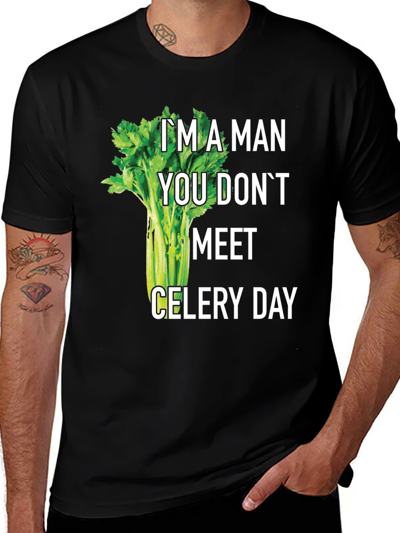 Variant 24 of I'm A Man Celery Day T-Shirt Funny Graphic Tee