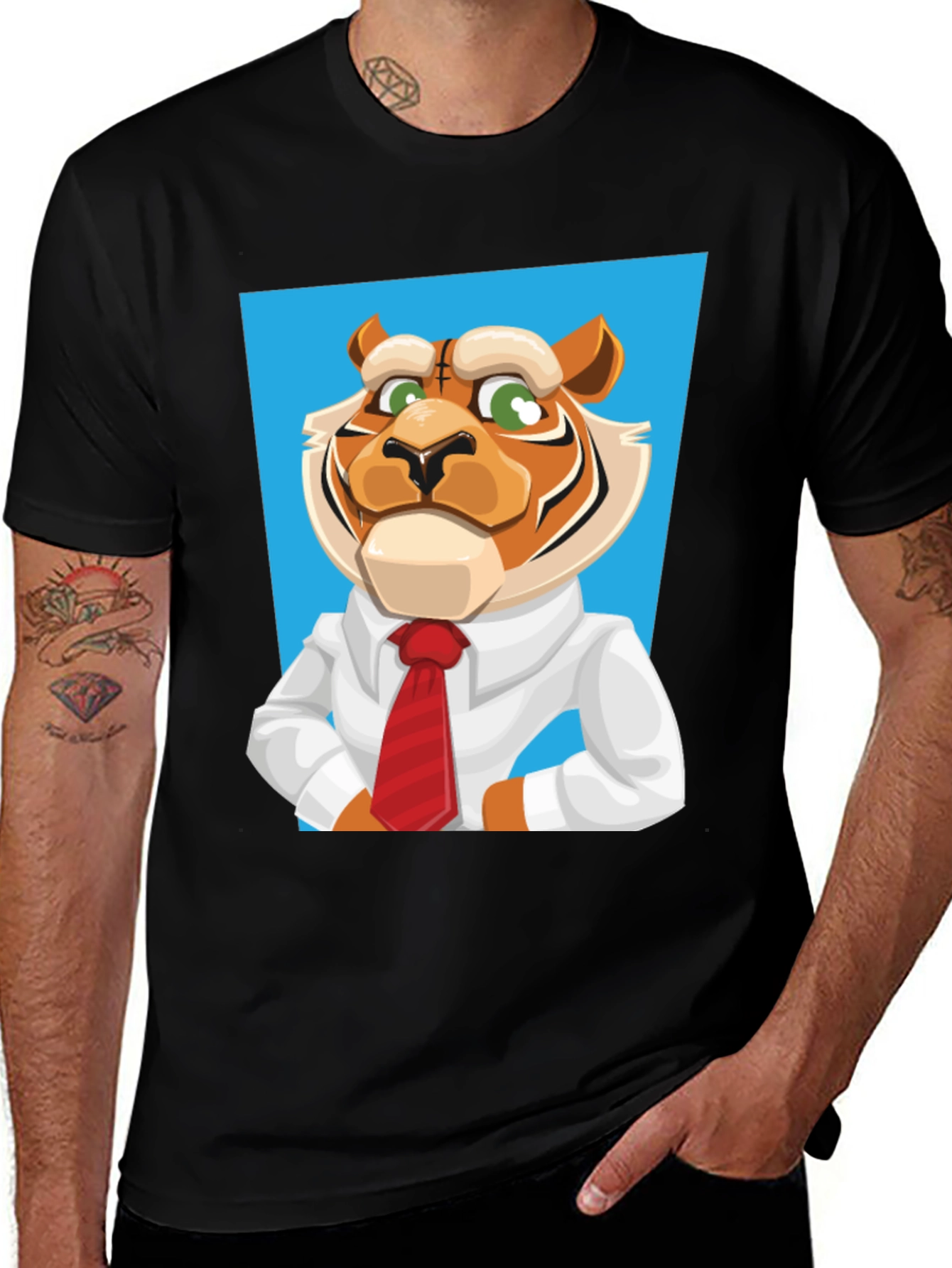 Variant 4 of Tiger Boss T-Shirt - Cartoon Graphic Tee