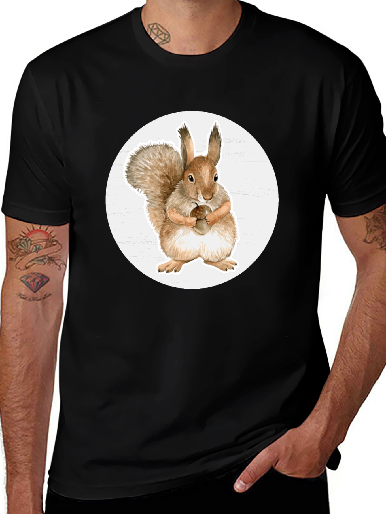 Variant 15 of Squirrel Graphic Tee - Soft Cotton Blend