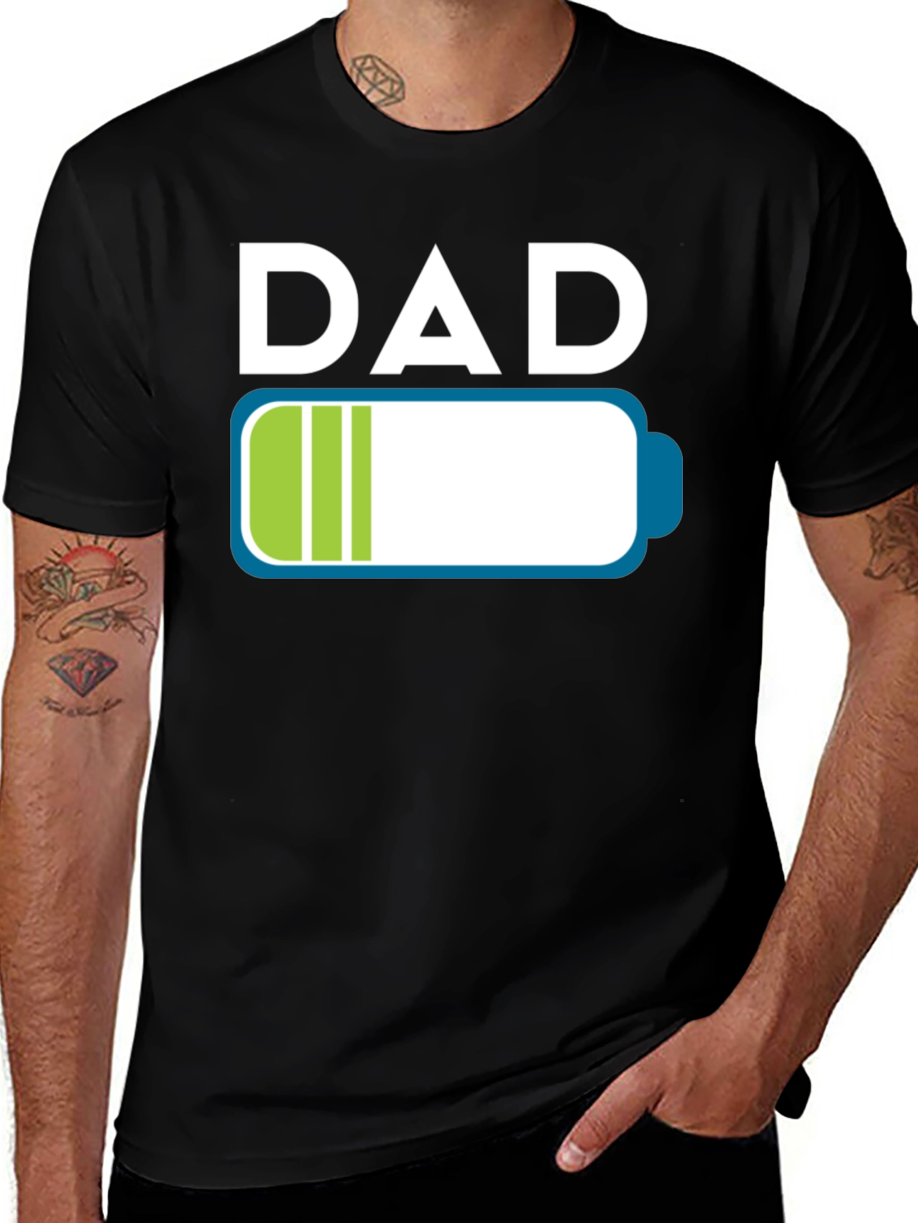 Dad Low Battery T-Shirt - Father's Day Gift