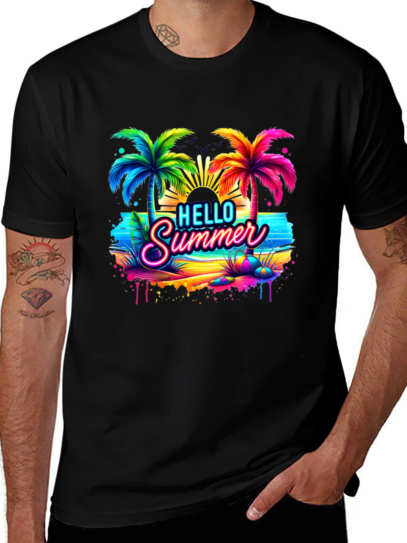 Variant 10 of Hello Summer Beach Graphic Tee
