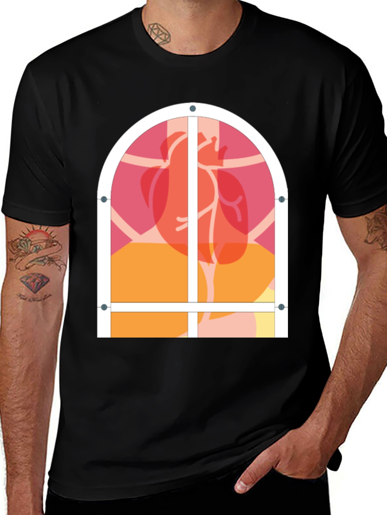 Variant 15 of Heart Window Graphic Tee - Unique Design