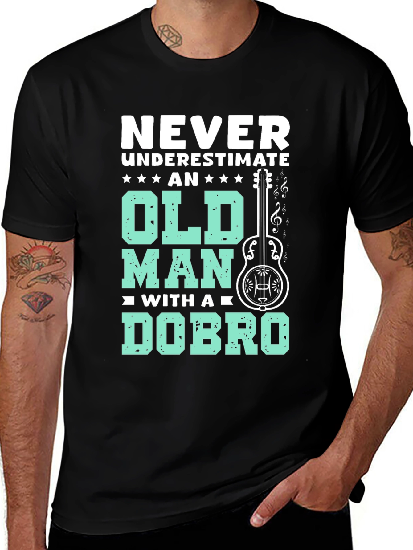 Variant 16 of Never Underestimate Old Man Dobro T-Shirt