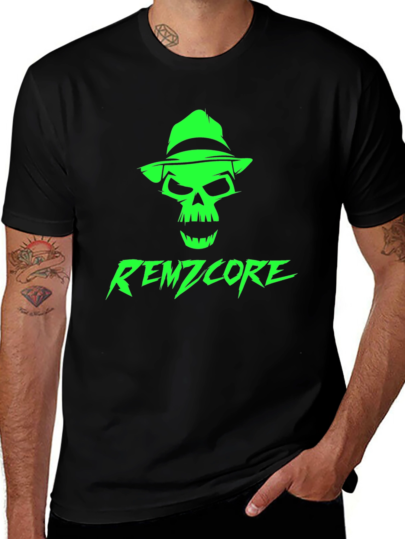 Variant 23 of Remzcore Skull Graphic Tee - Black Cotton T-Shirt