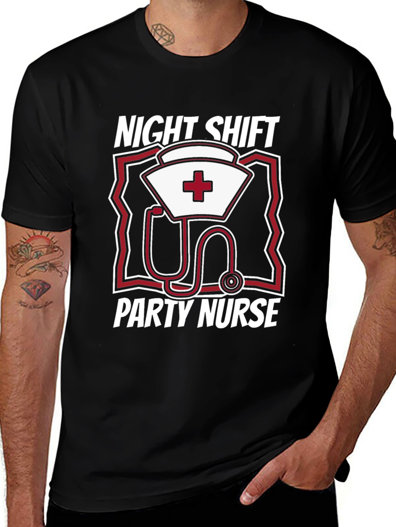 Variant 29 of Night Shift Party Nurse Graphic Tee