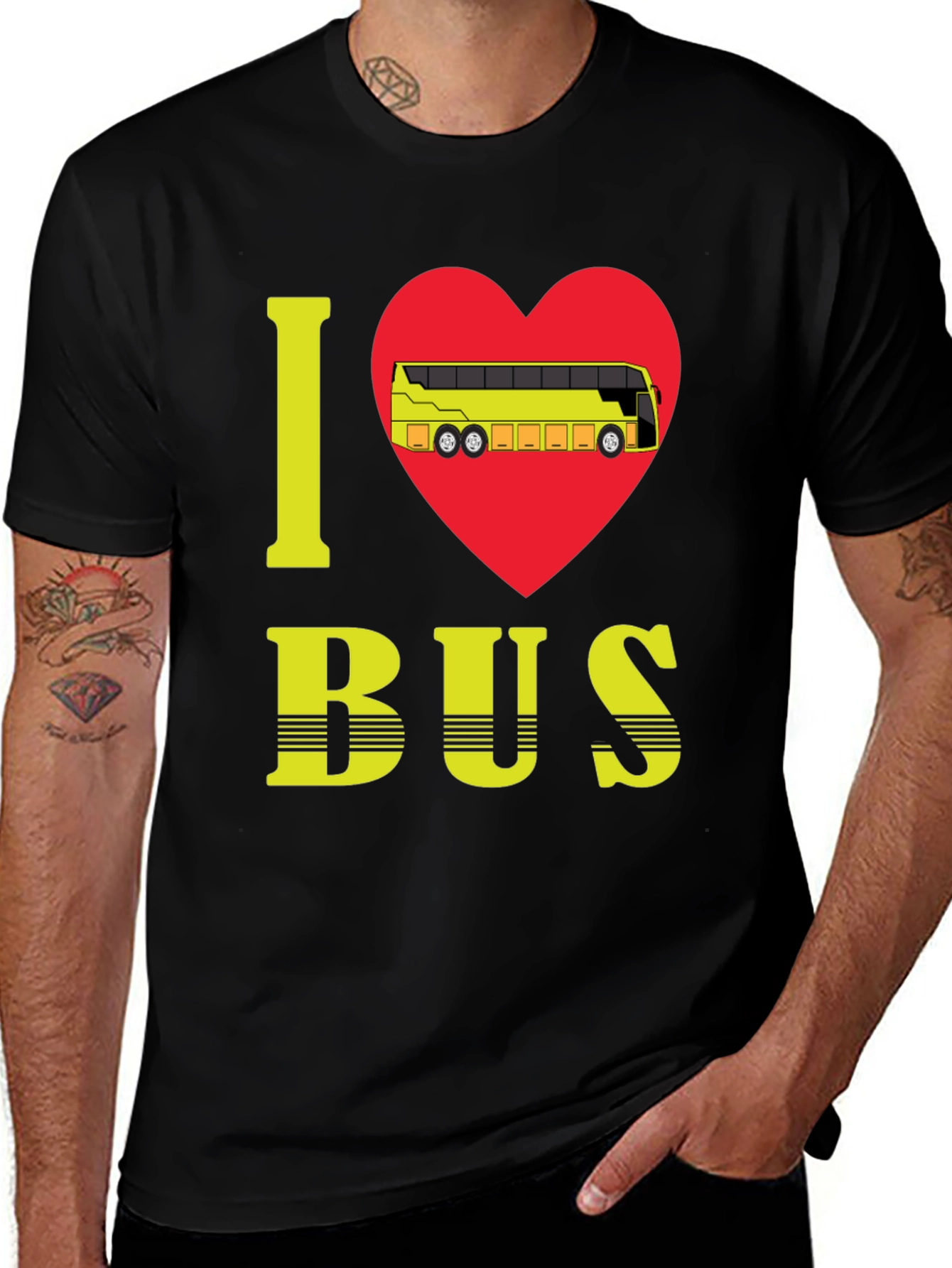 Variant 15 of I Love Bus Graphic Tee