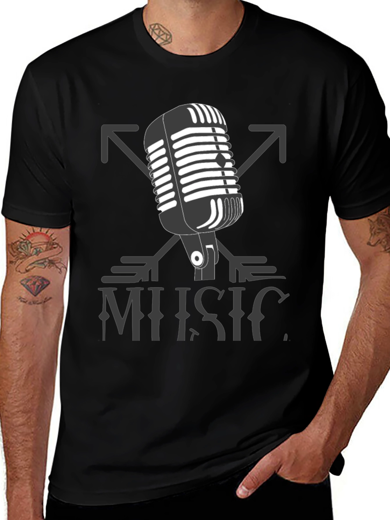 Variant 2 of Vintage Microphone Music Tee