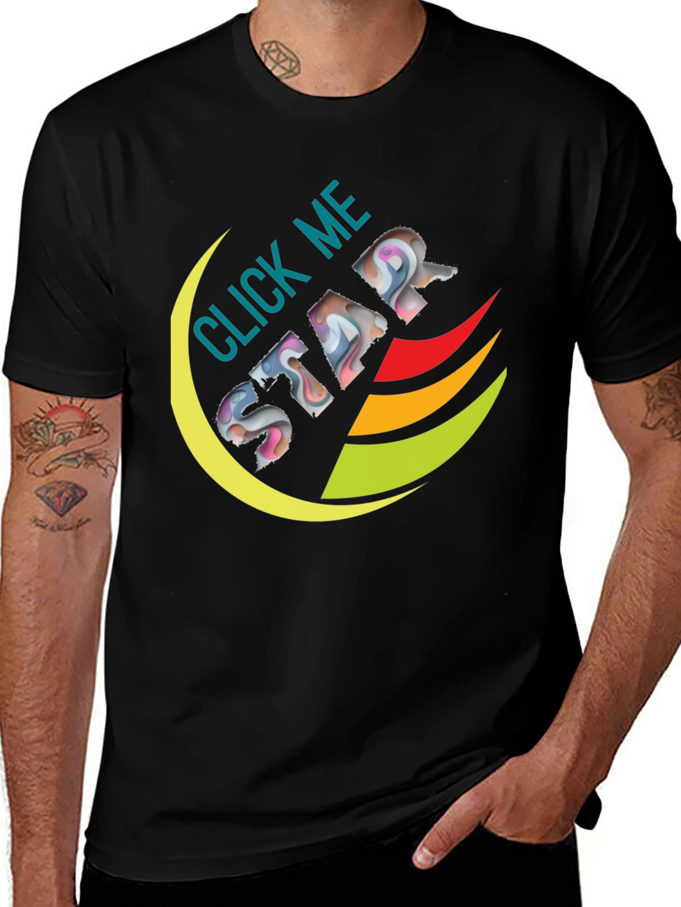 Variant 16 of Click Me Star Black Graphic Tee