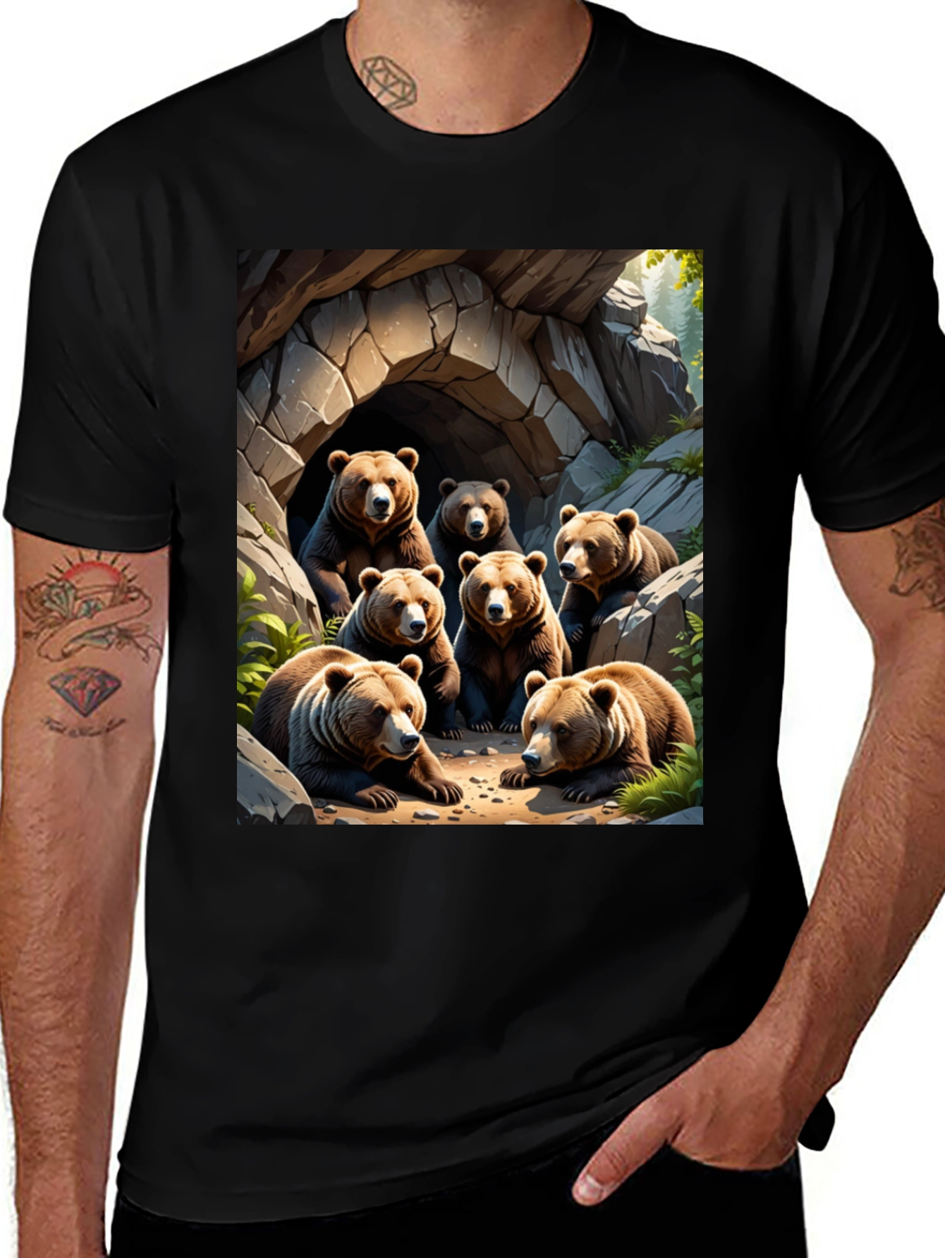 Variant 16 of Bear Cave T-Shirt - Wildlife Graphic Tee