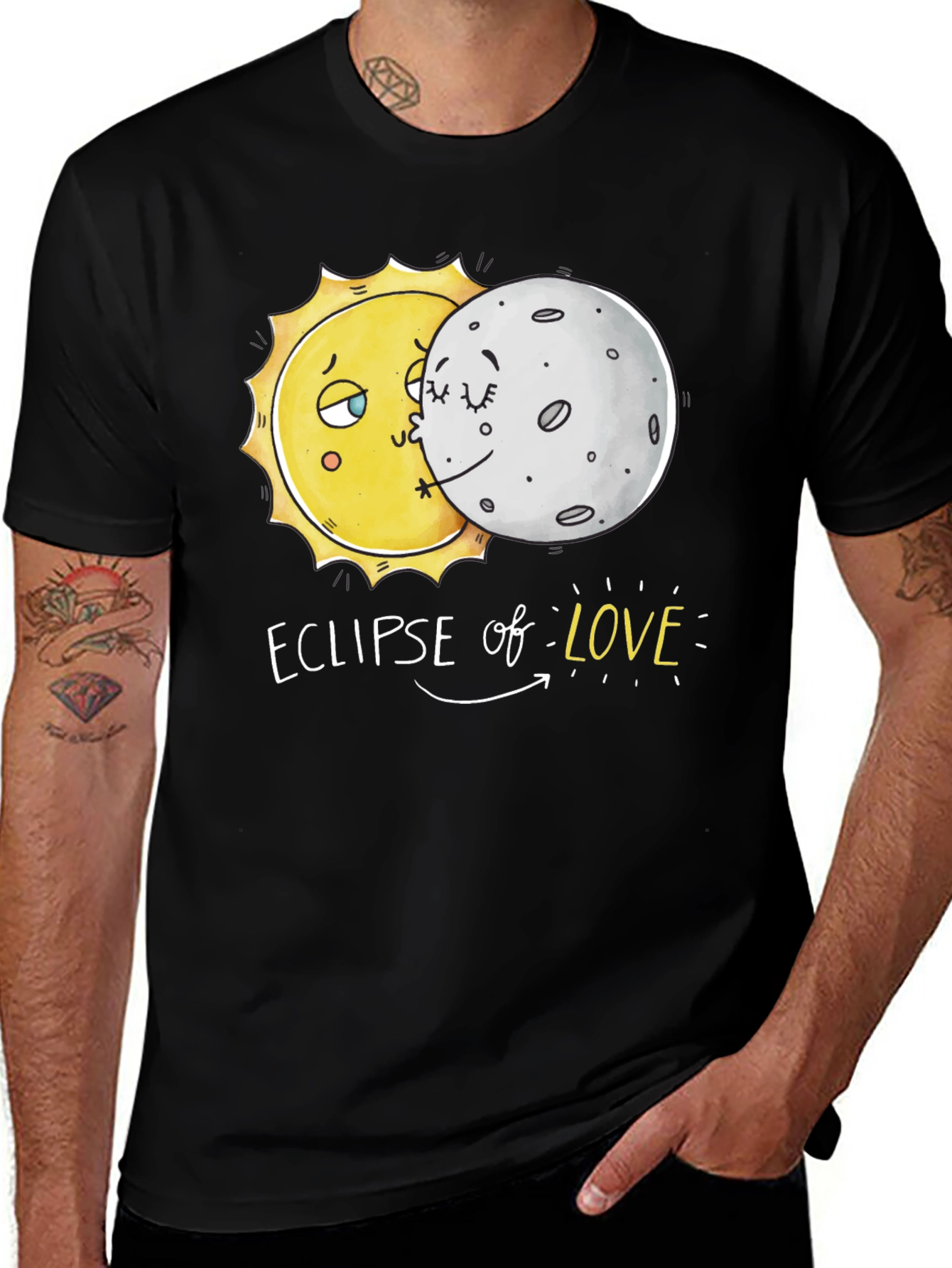 Variant 11 of Eclipse of Love Graphic Tee - Sun & Moon Design