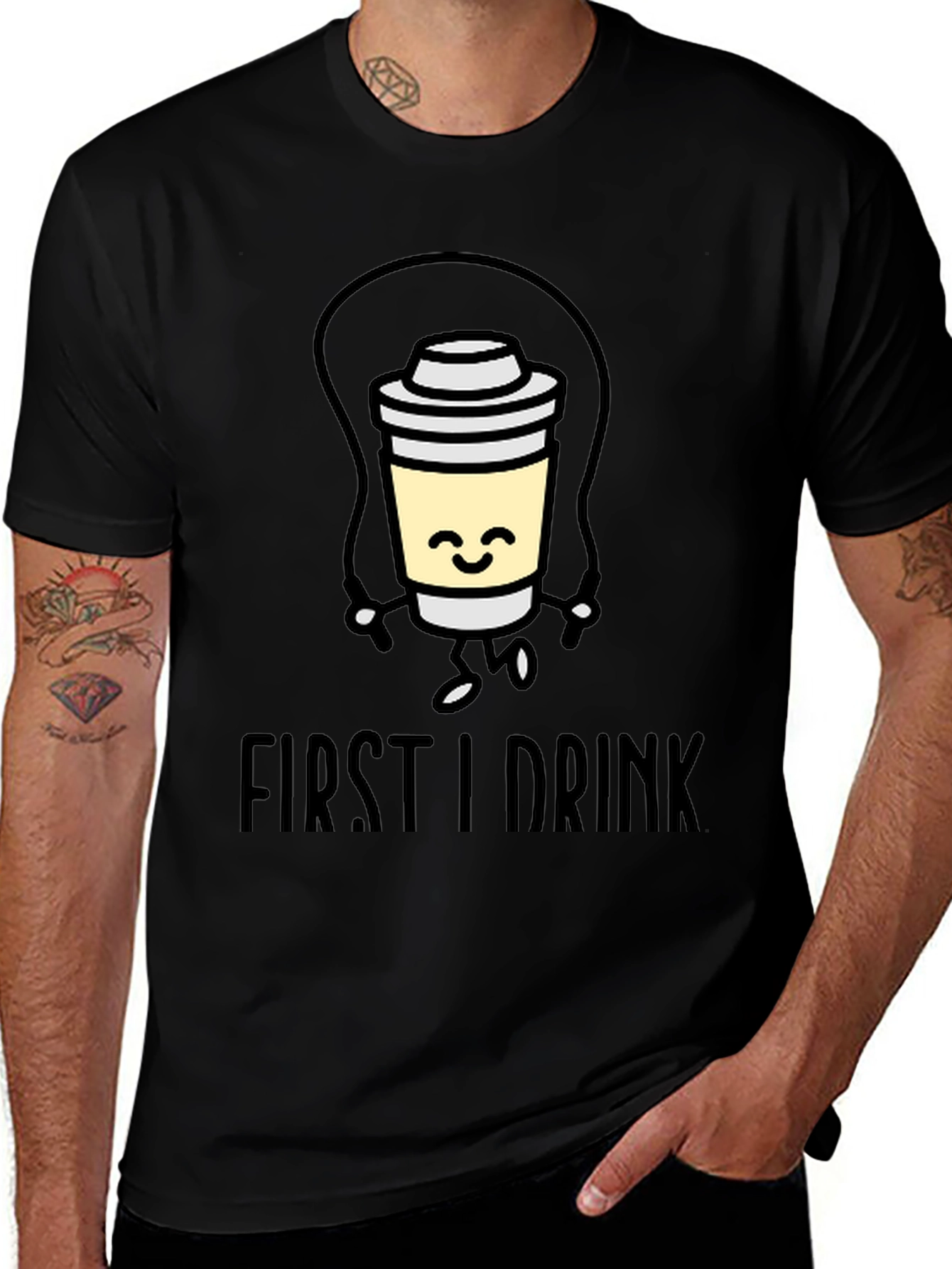 Variant 6 of First I Drink Coffee Jumping Rope T-Shirt