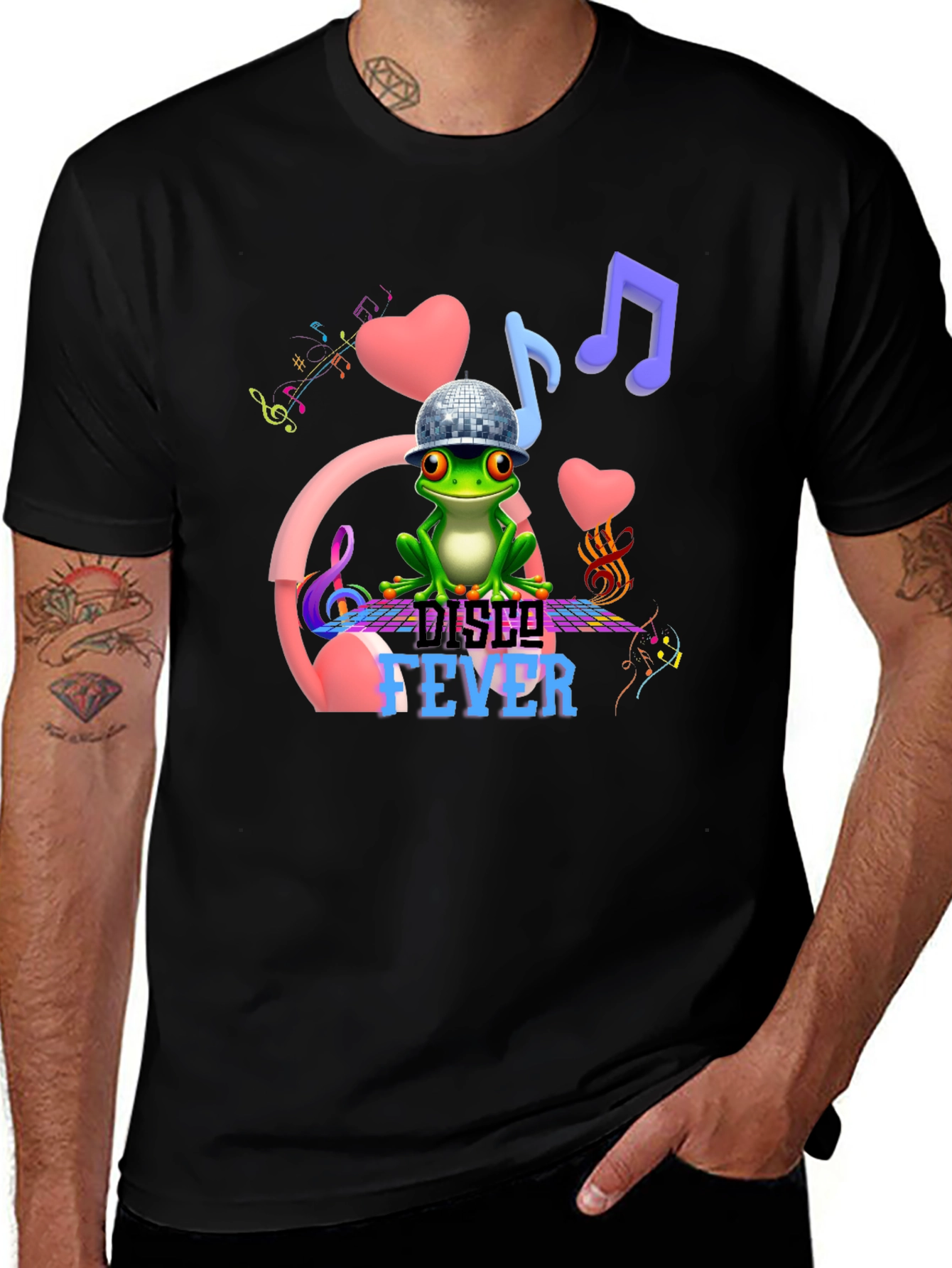 Disco Fever Frog Graphic T-Shirt