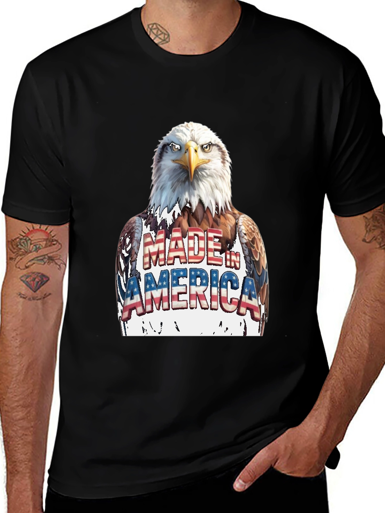 American Eagle Patriotic Graphic Tee - USA Made