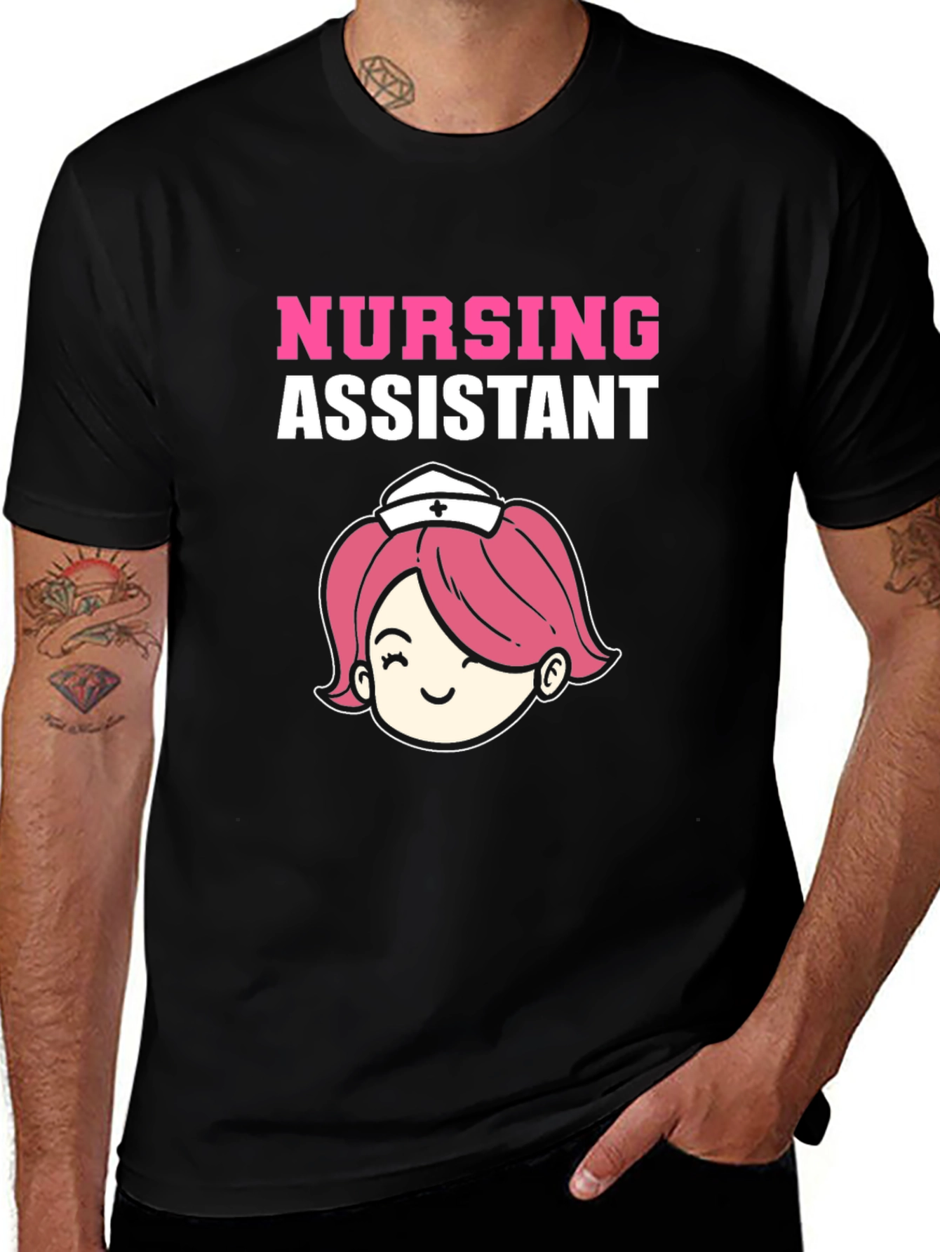 Variant 19 of Nursing Assistant Graphic T-Shirt - Cute Cartoon Nurse