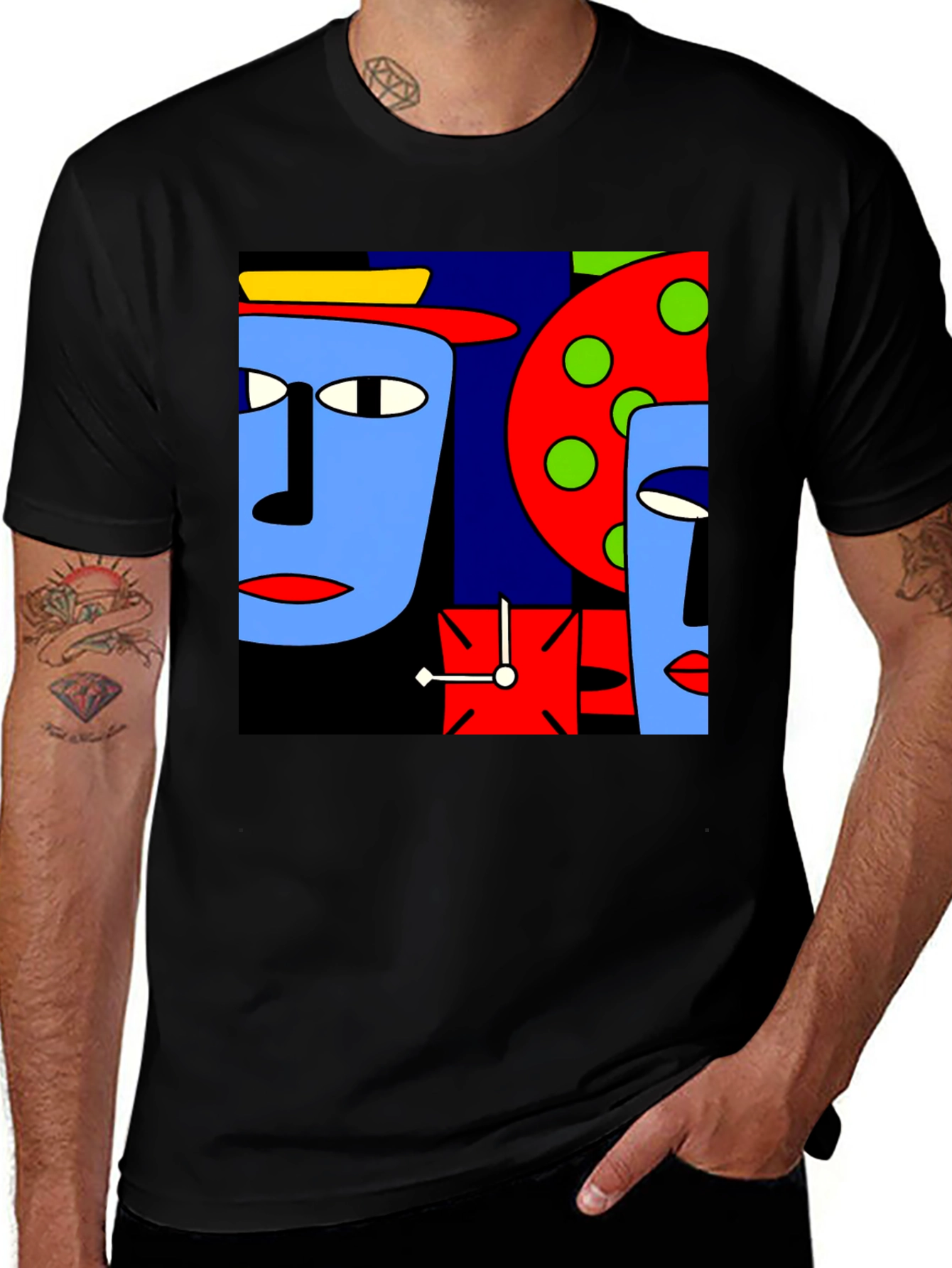 Variant 17 of Abstract Faces Graphic T-Shirt - Modern Art Tee