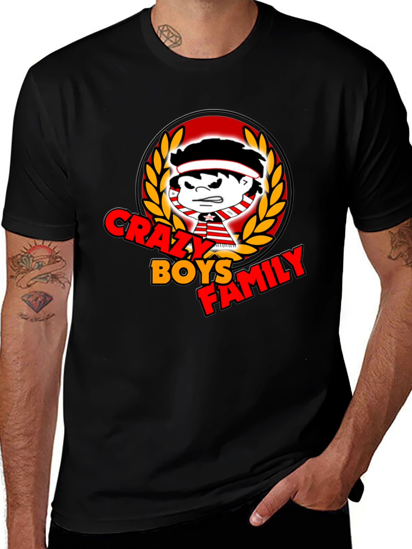 Variant 20 of Crazy Boys Family Graphic Tee - Cool Casual T-Shirt