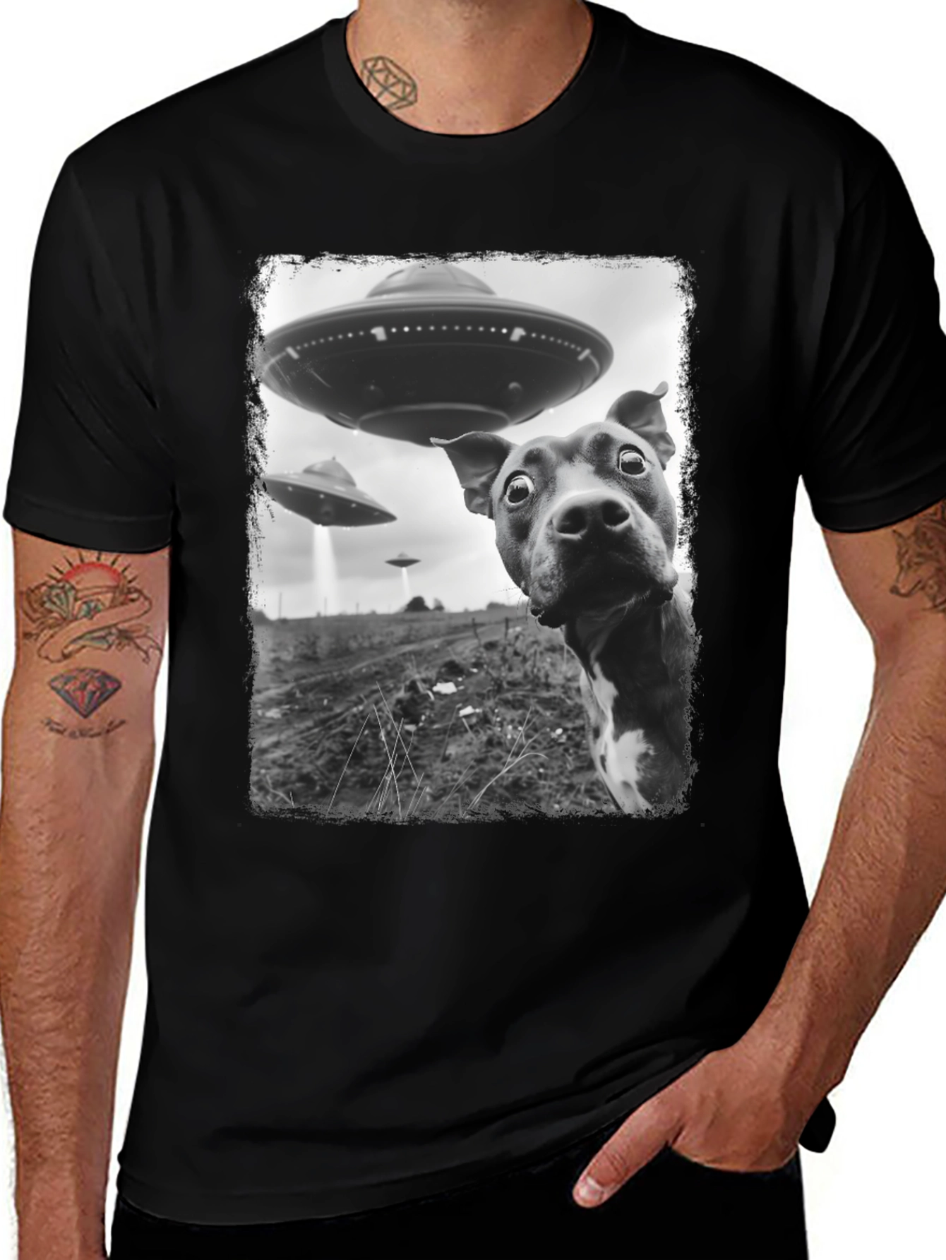 Variant 13 of UFO Dog T-Shirt, Alien Abduction Tee