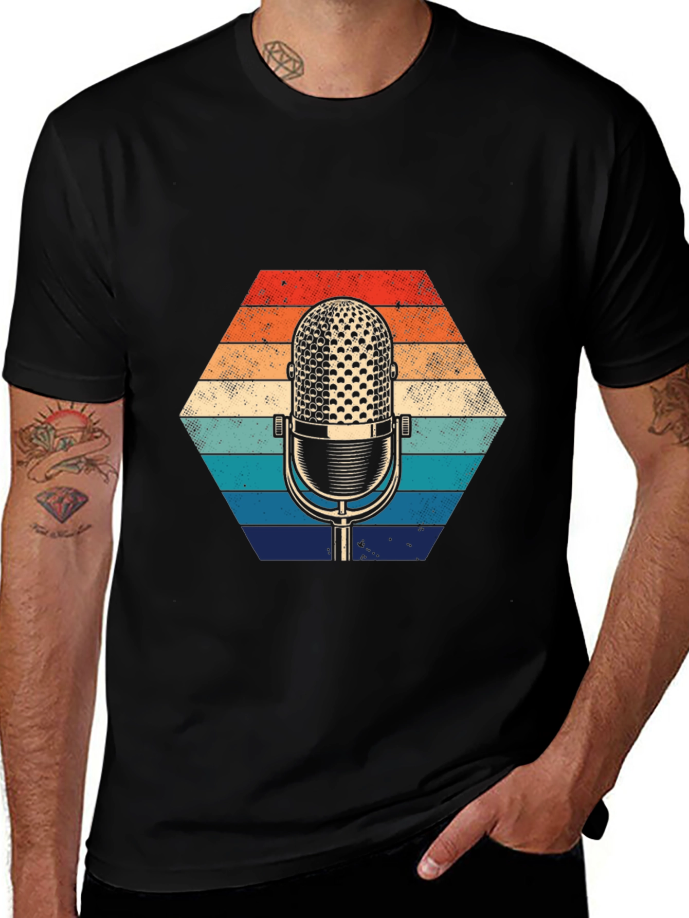 Variant 6 of Retro Microphone Graphic Tee