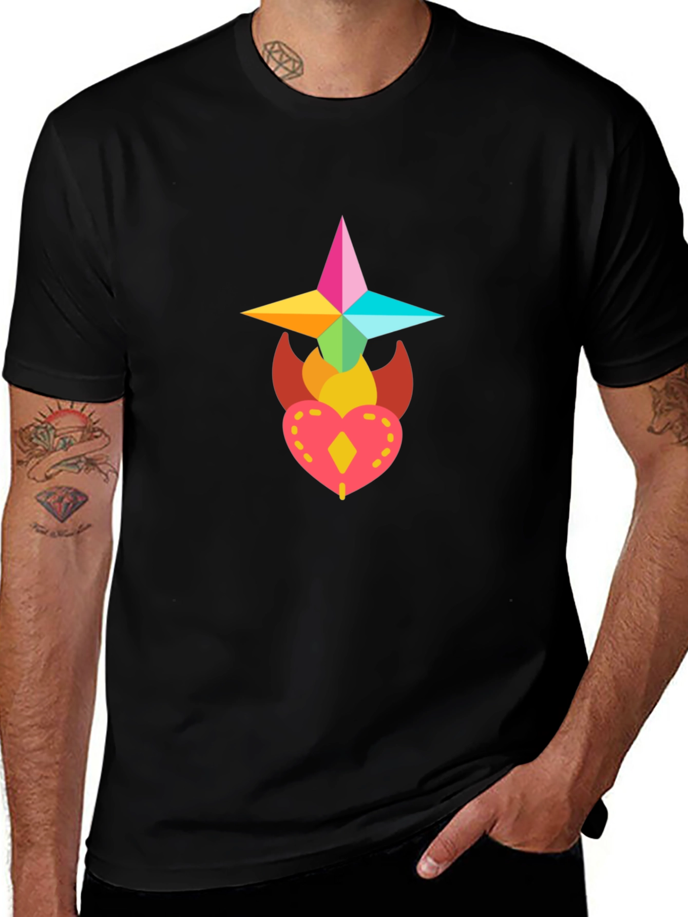 Variant 3 of Colorful Graphic Print T-Shirt