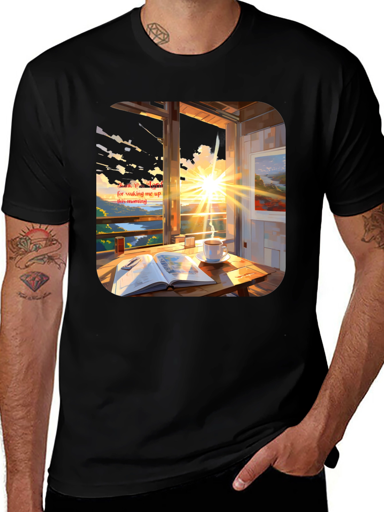 Variant 23 of Sunrise Coffee T-Shirt - Relaxed Morning Vibes