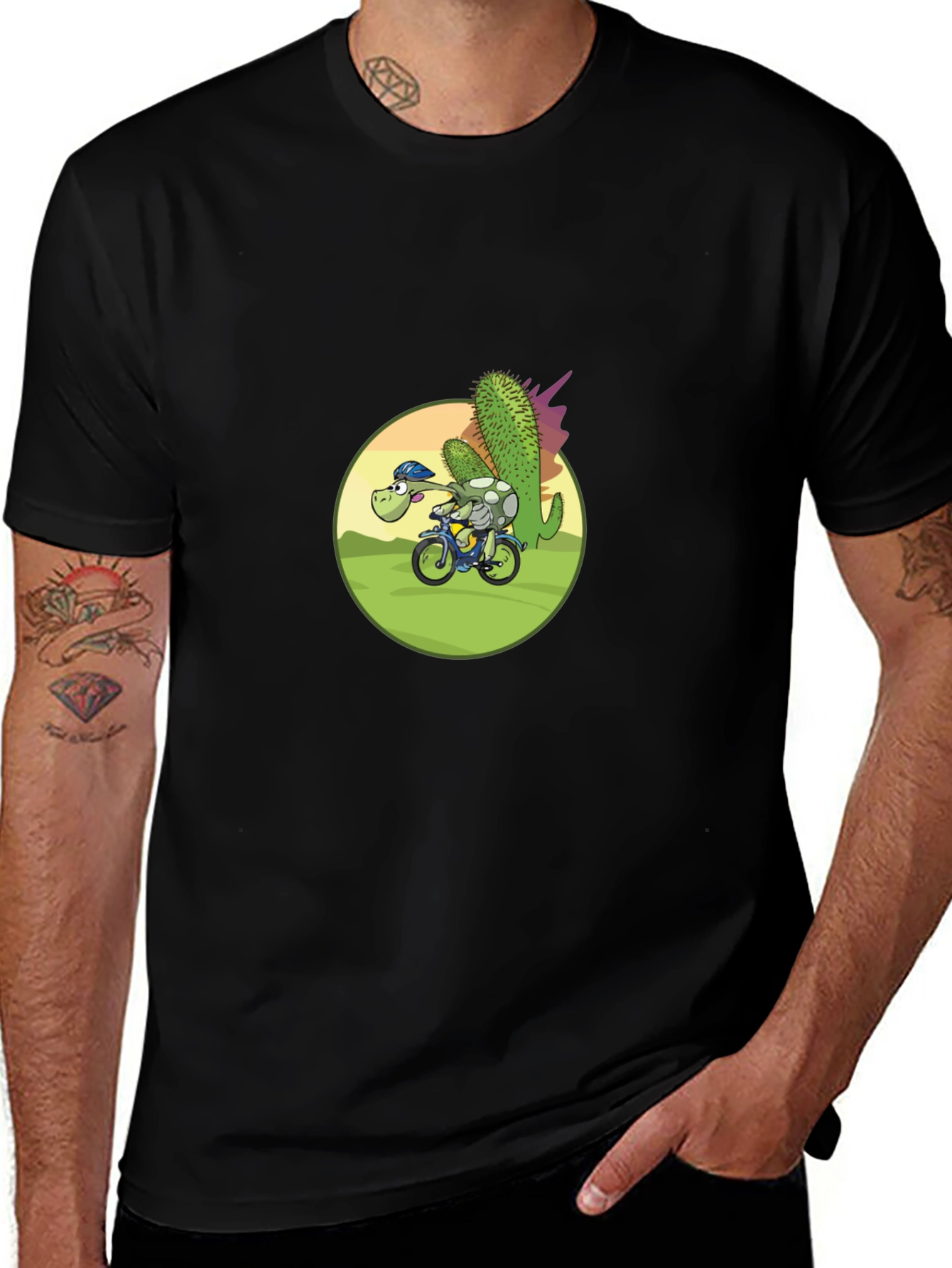 Variant 26 of Cactus Riding Bike Graphic Tee - Unique Novelty T-Shirt