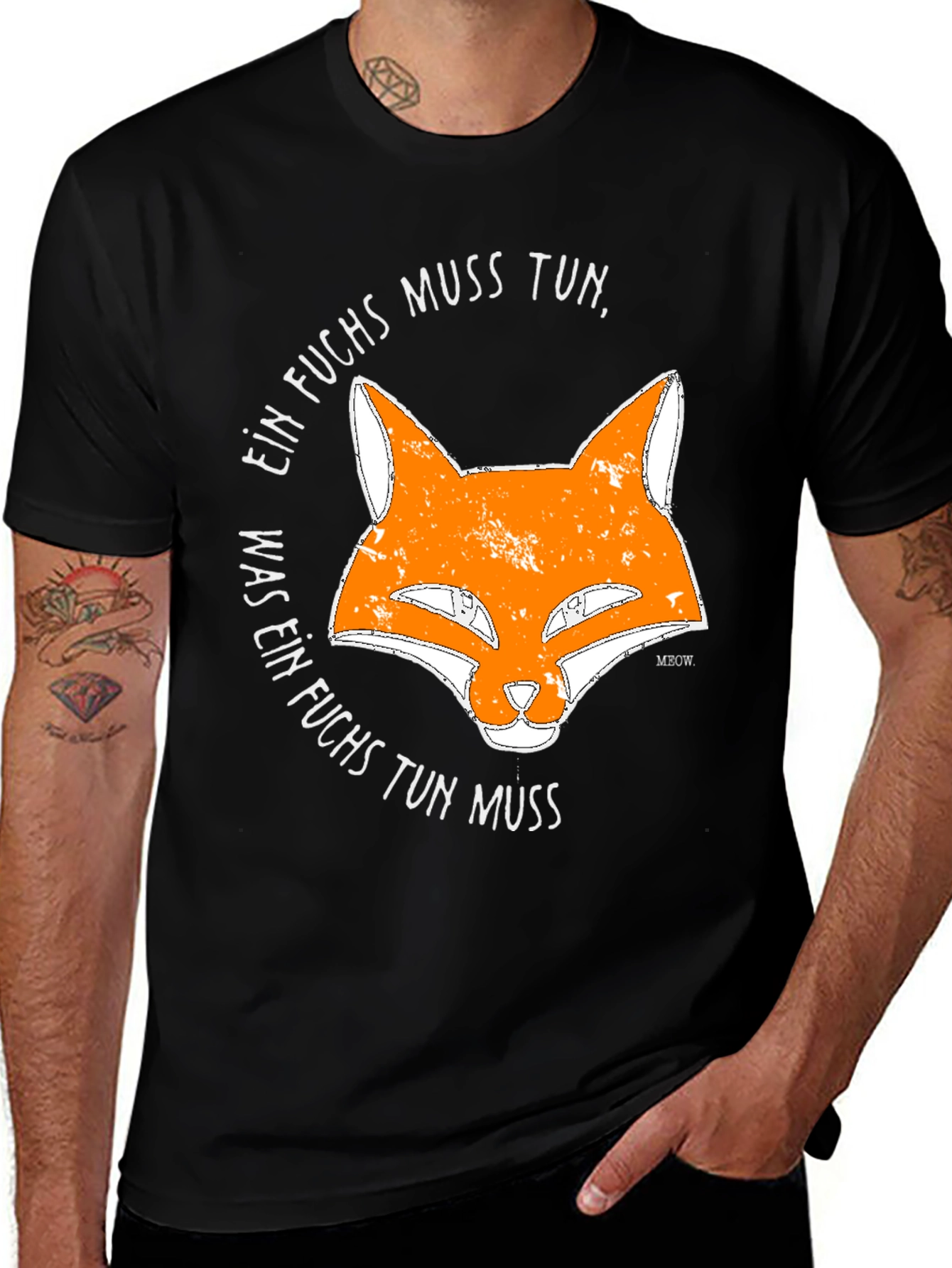 Variant 16 of Fox Graphic T-Shirt - "Ein Fuchs Muss Tun" German Saying