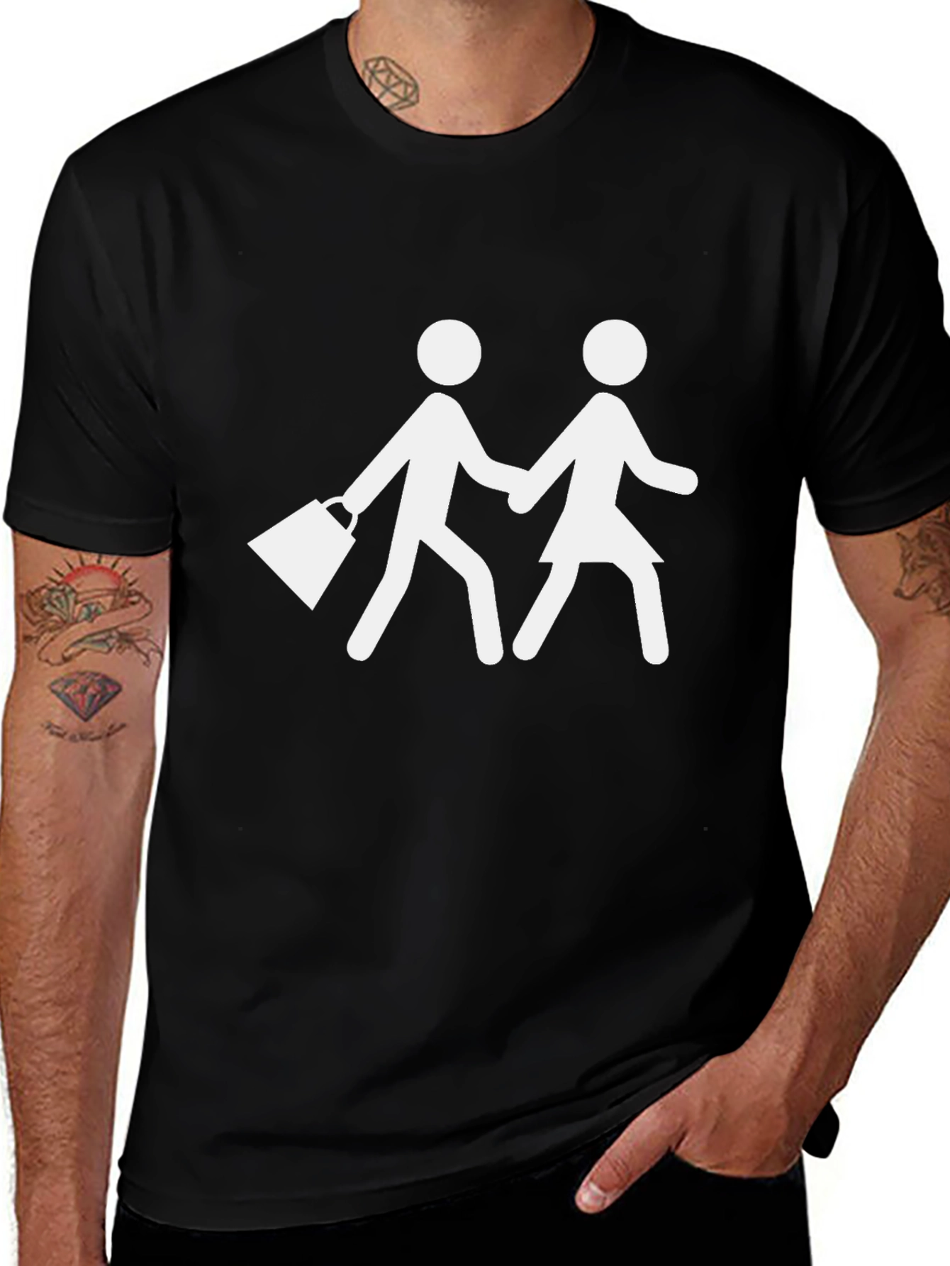 Variant 10 of Couple Shopping Black T-Shirt