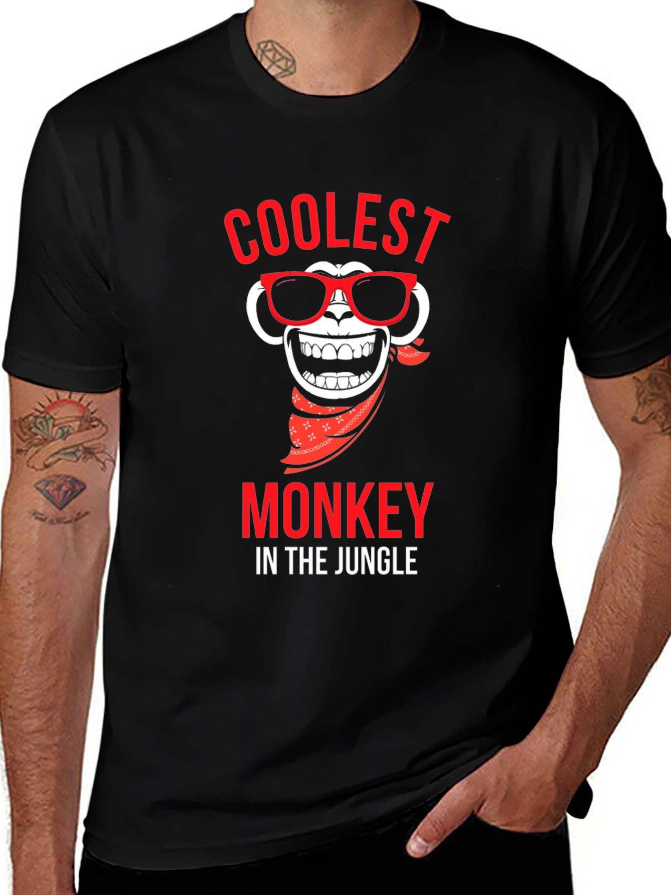 Variant 16 of Coolest Monkey in the Jungle Black T-Shirt