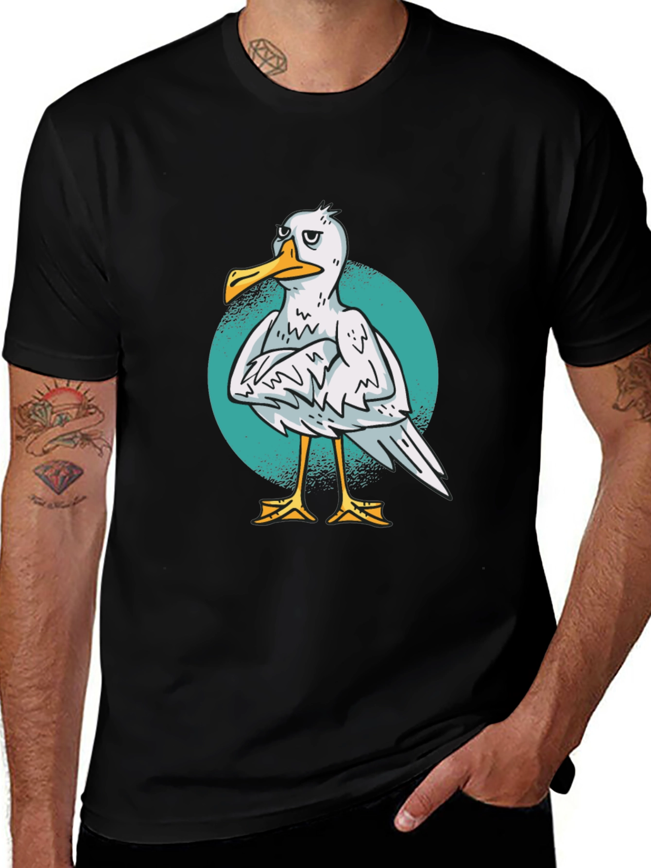 Variant 29 of Grumpy Seagull Graphic T-Shirt - Soft Cotton