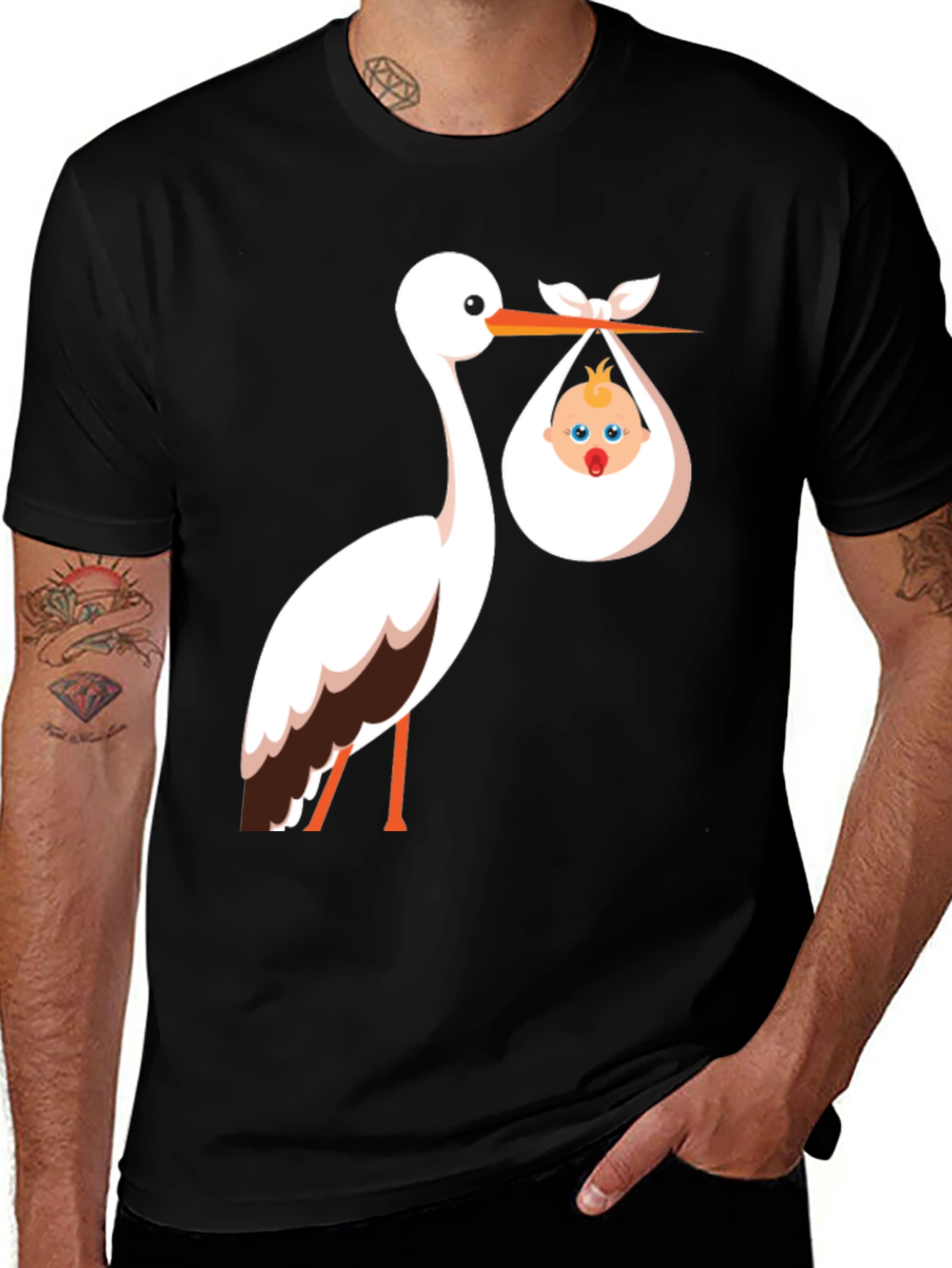 Variant 4 of Stork & Baby Graphic T-Shirt - Unisex
