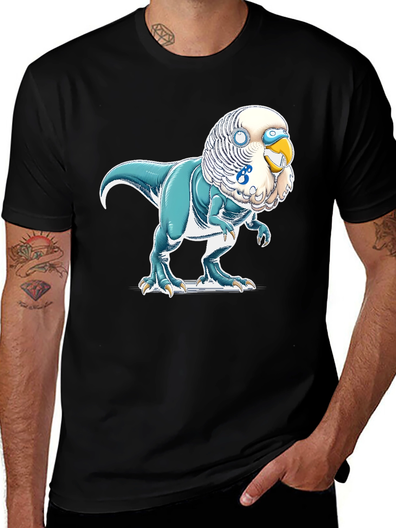 Parakeet Dinosaur Graphic Tee