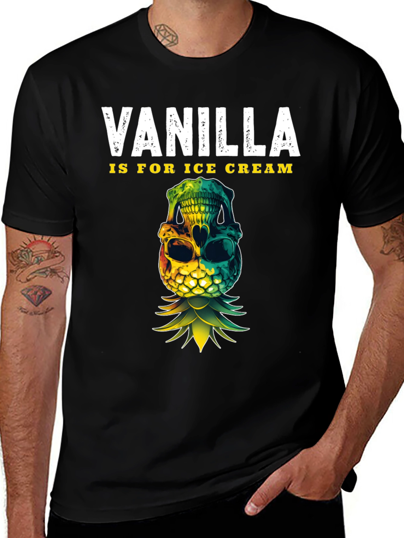 Variant 13 of Vanilla Ice Cream Skull Pineapple T-Shirt