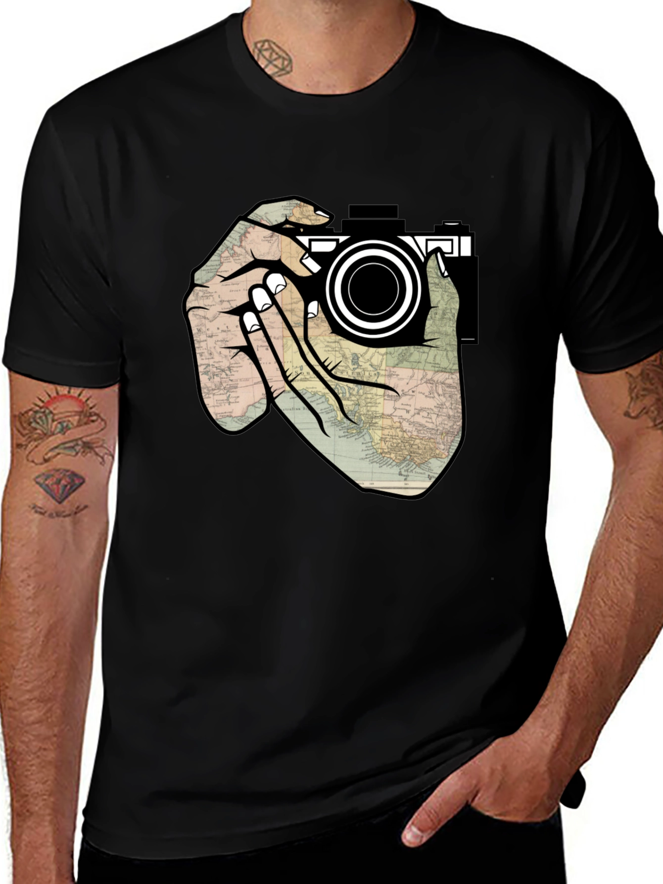 Variant 4 of Photographer's Map T-Shirt