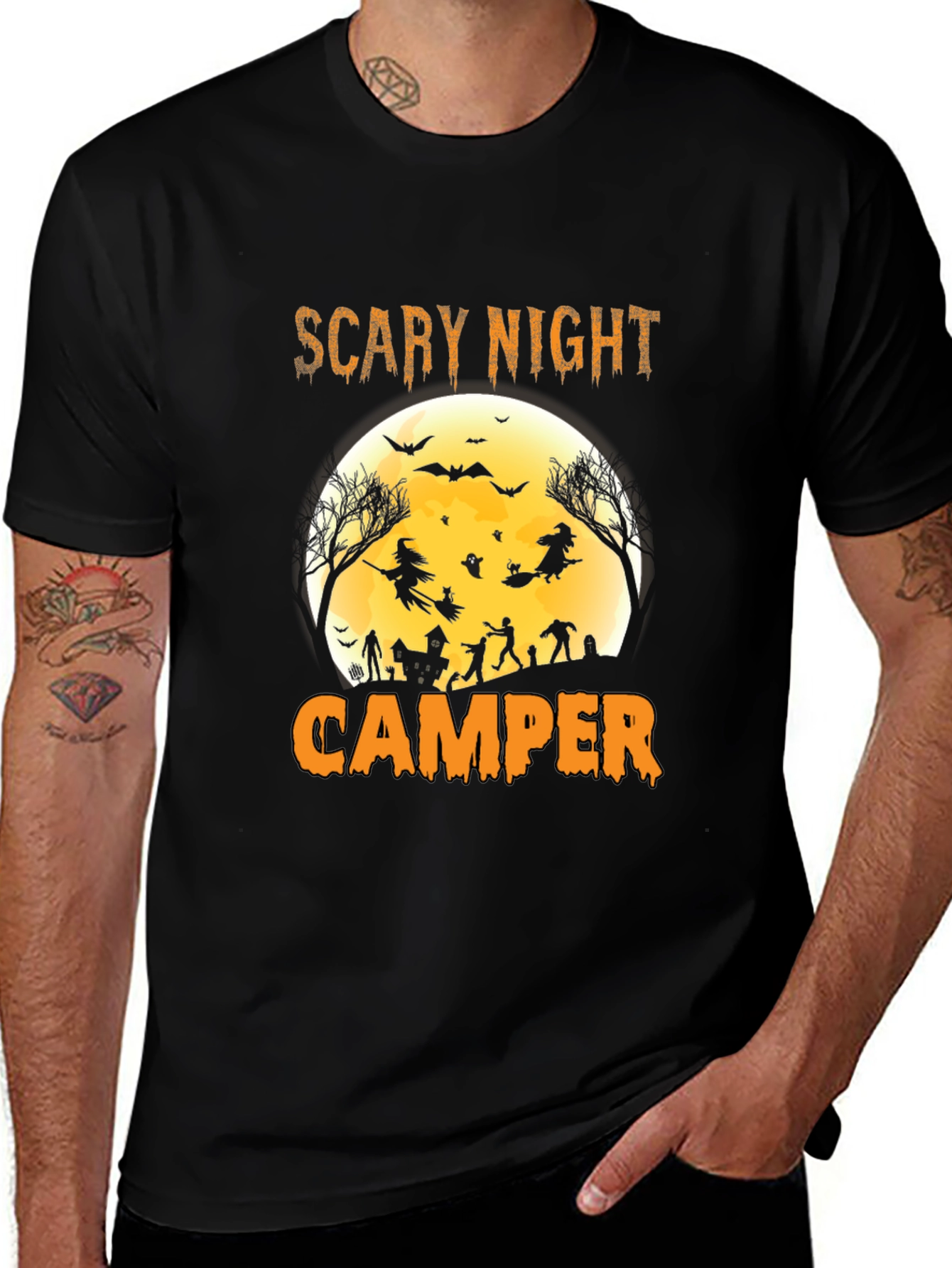Scary Night Camper Halloween T-Shirt