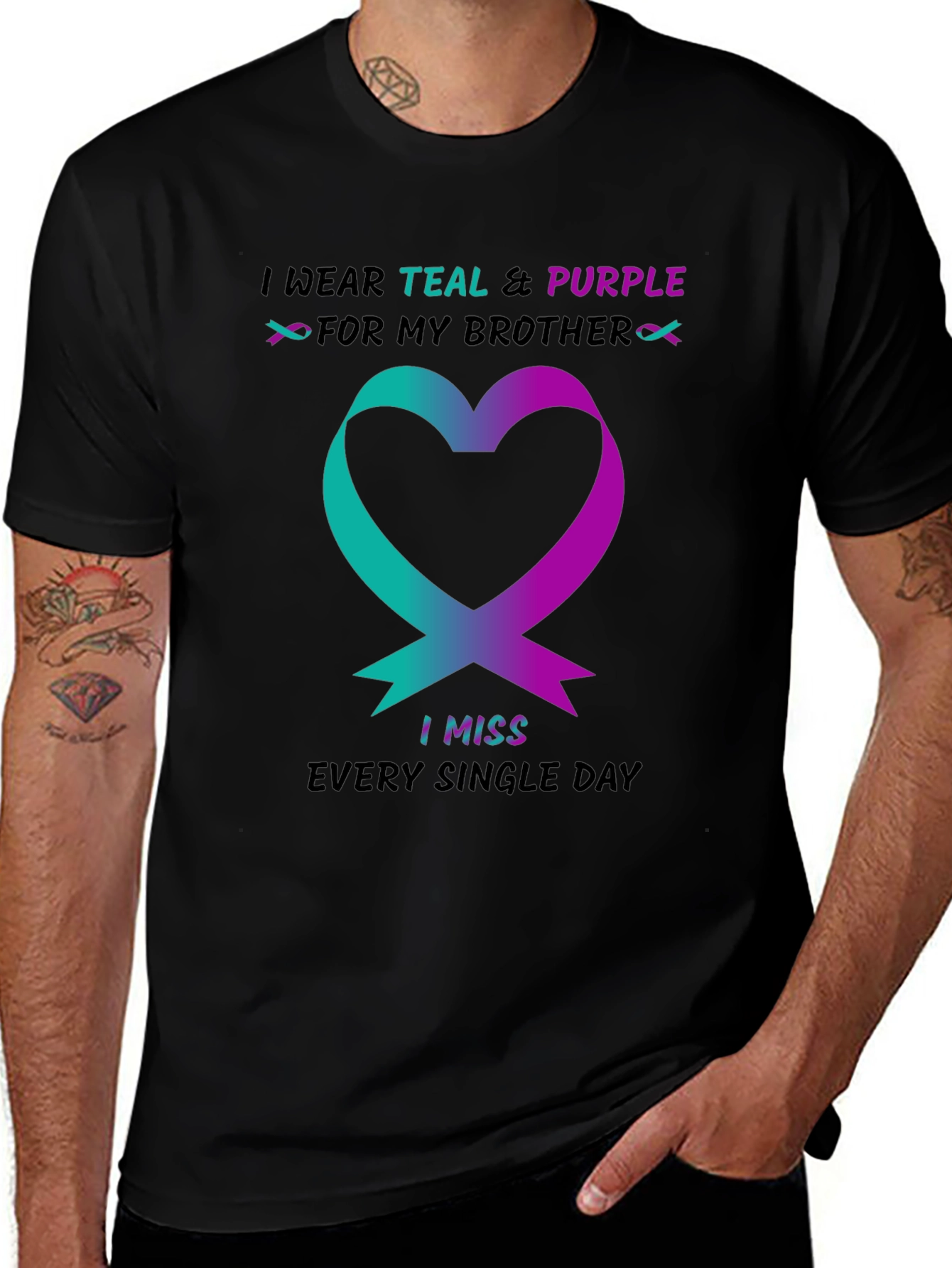Teal & Purple Brother Remembrance T-Shirt