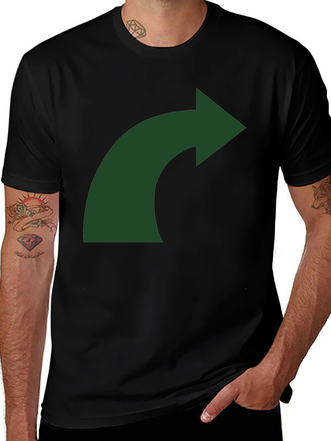 Variant 27 of Curved Arrow Graphic T-Shirt - Mens Black Tee