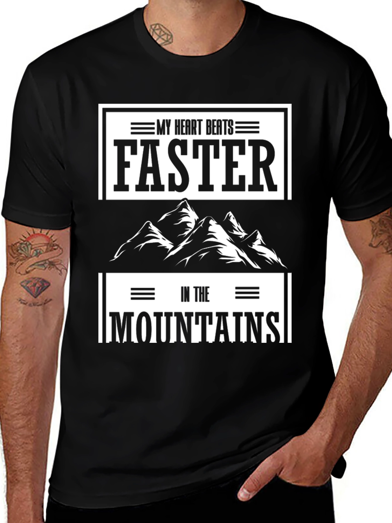 Variant 3 of My Heart Beats Faster in the Mountains Graphic Tee