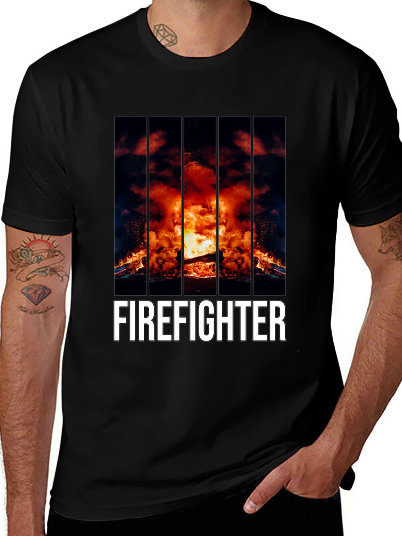 Variant 4 of Firefighter Graphic T-Shirt - Bold Design