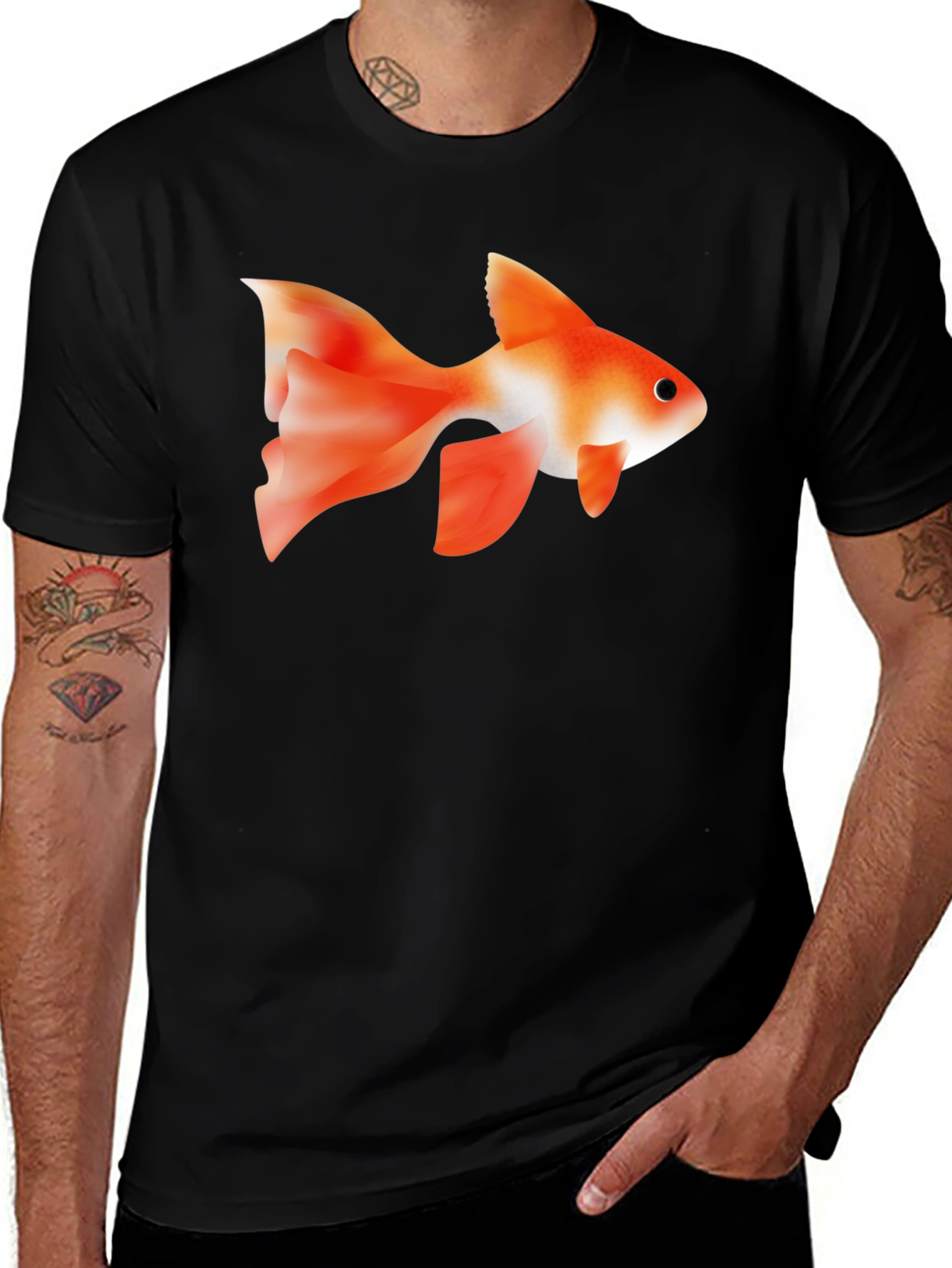 Variant 11 of Goldfish Graphic Black T-Shirt