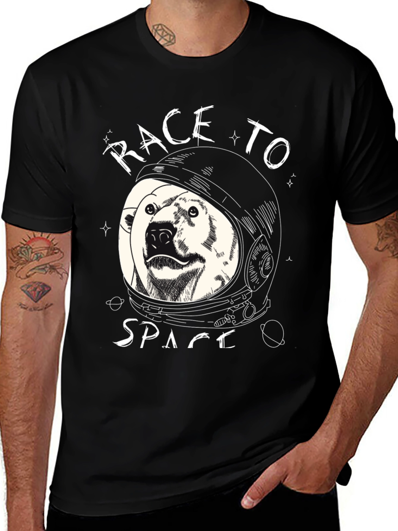 Variant 30 of Race to Space Black Graphic Tee