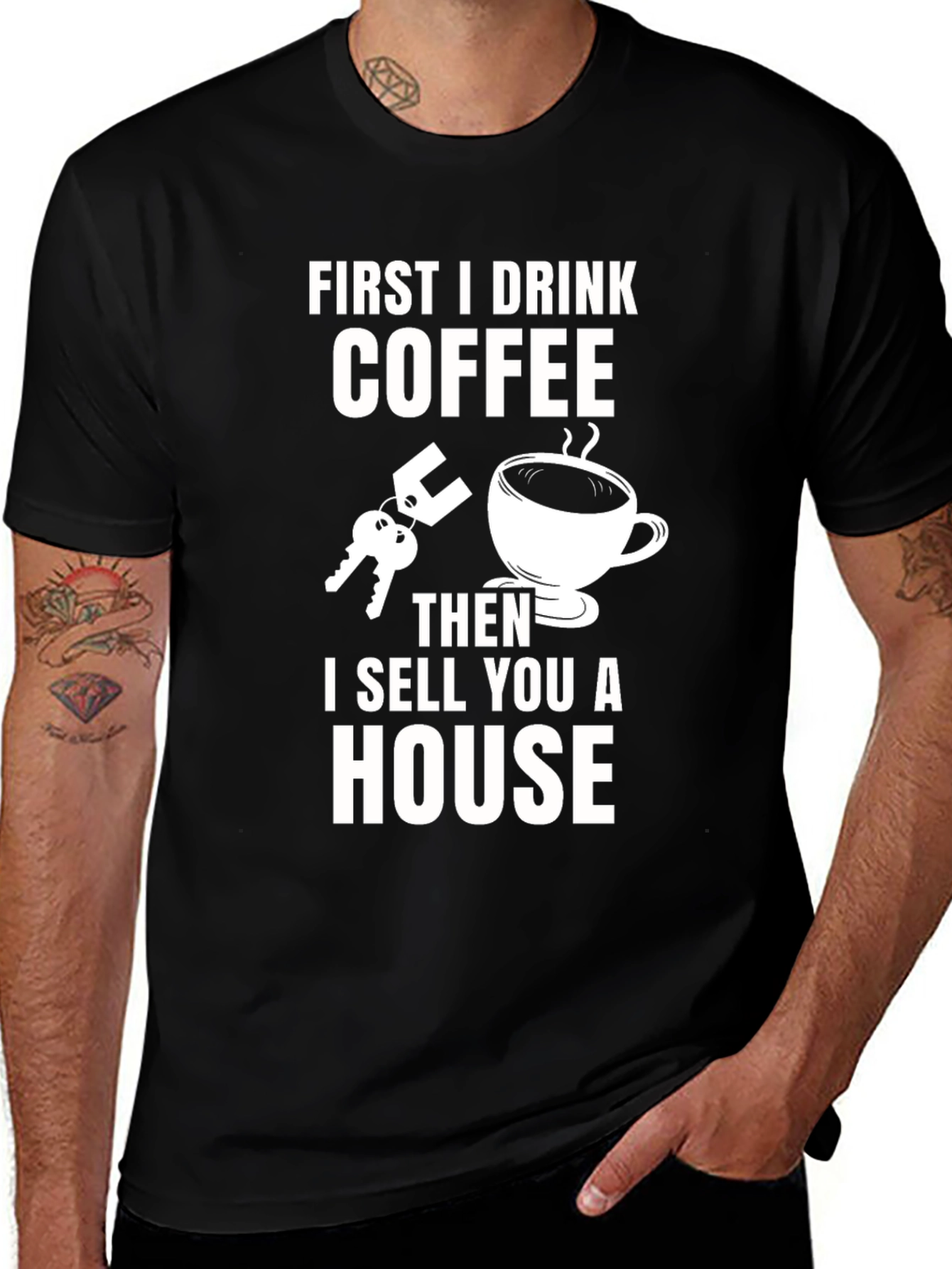 Variant 5 of Coffee First T-Shirt - Real Estate Humor Tee