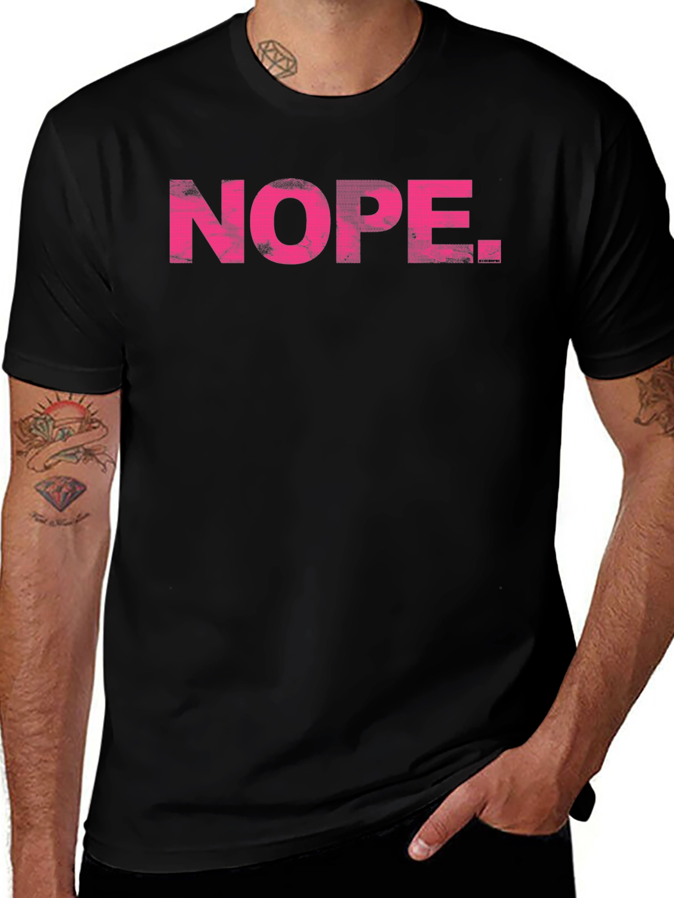 Variant 25 of Nope Graphic Tee - Black T-Shirt for Men