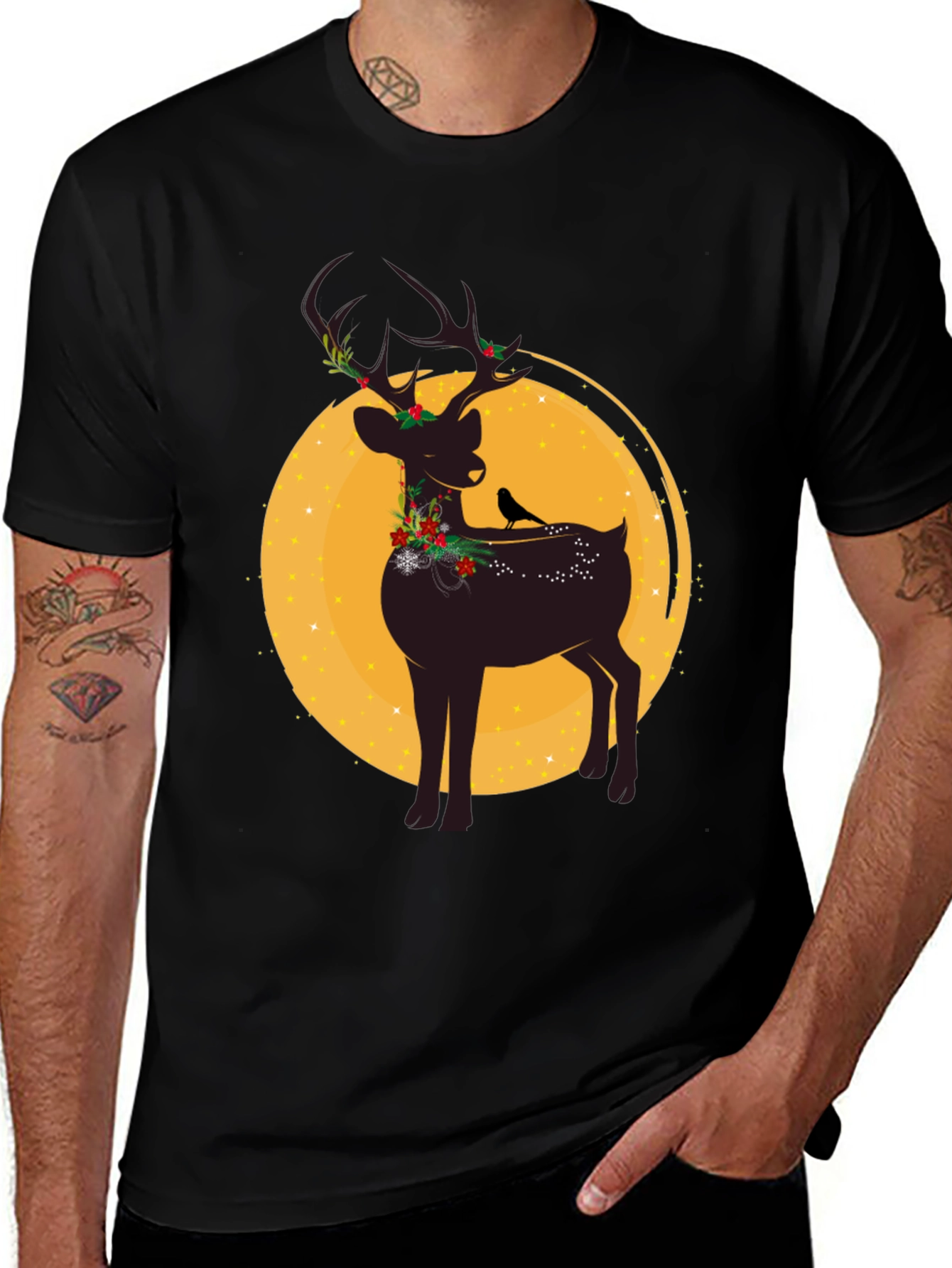 Variant 11 of Festive Reindeer Graphic Tee - Holiday Style