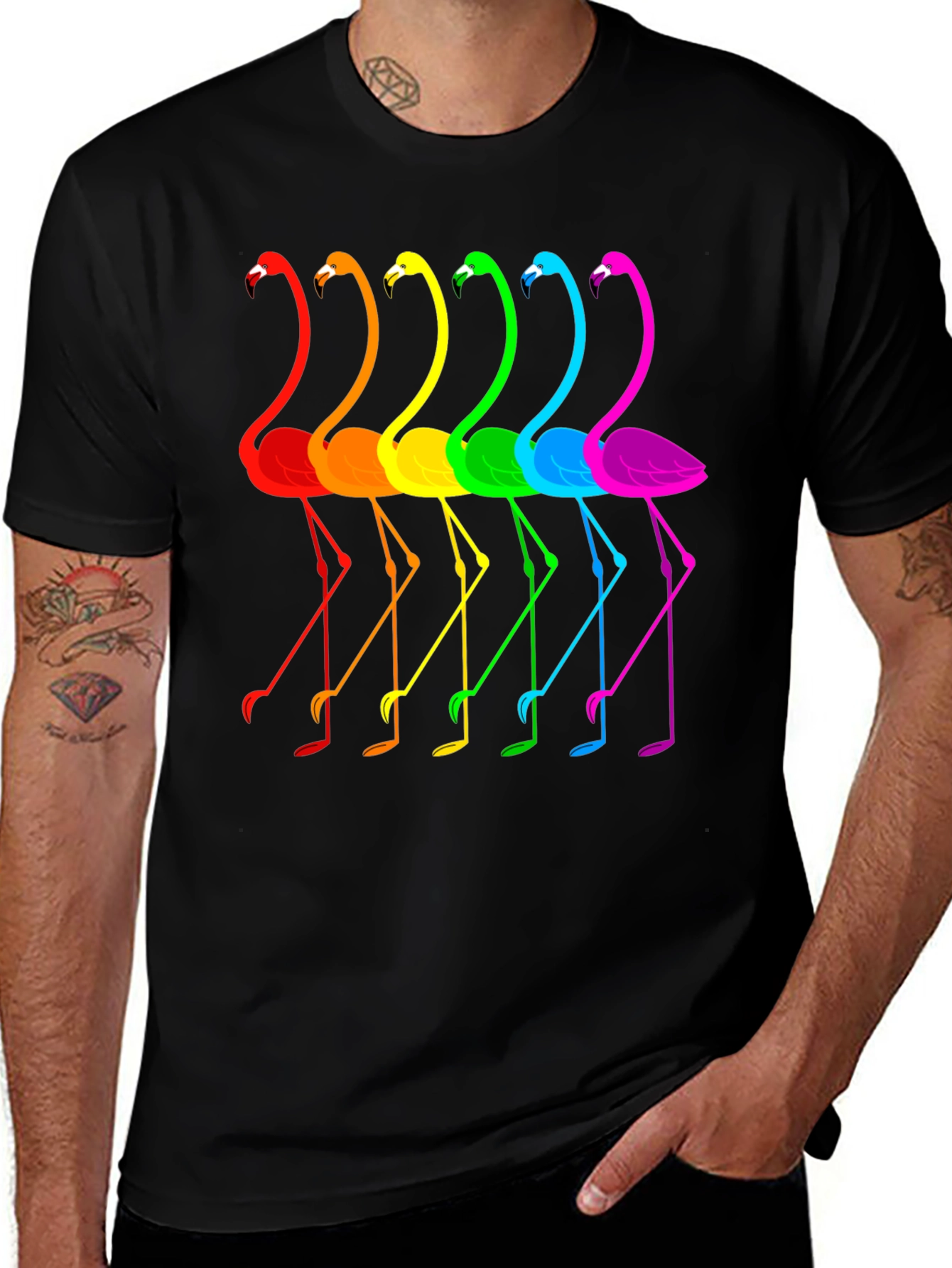 Variant 14 of Rainbow Flamingo Graphic Tee